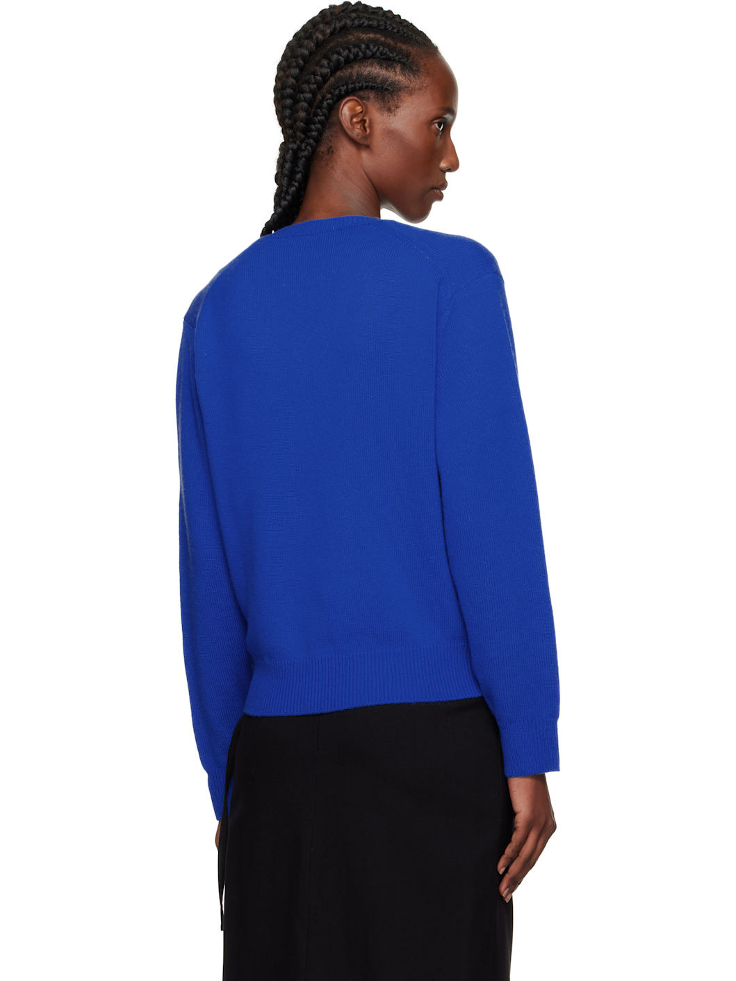 Blue Cashmere V-Neck Sweater - 3