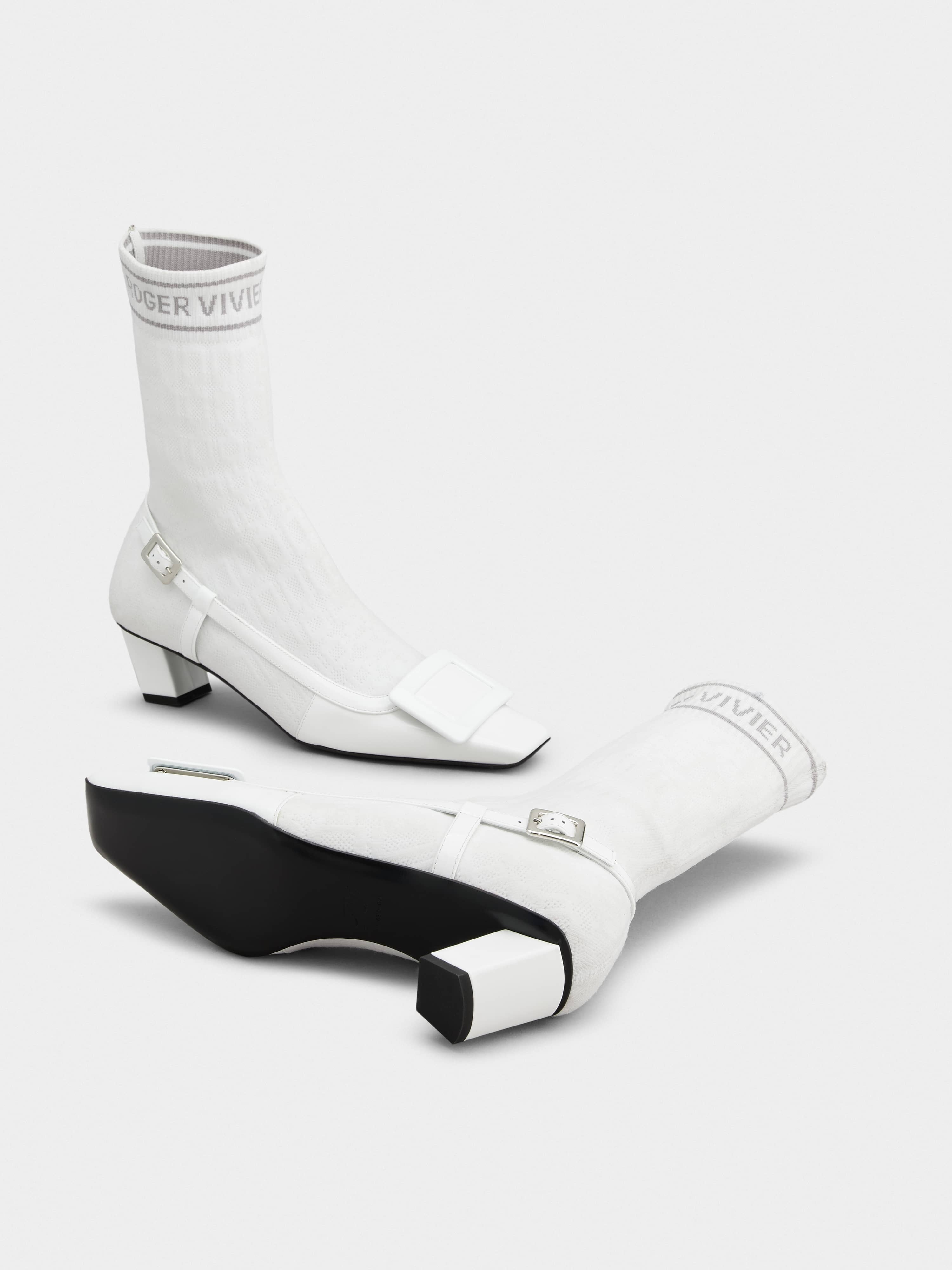Belle Vivier Sock Lacquered Buckle Ankle Boots in Patent Leather - 6