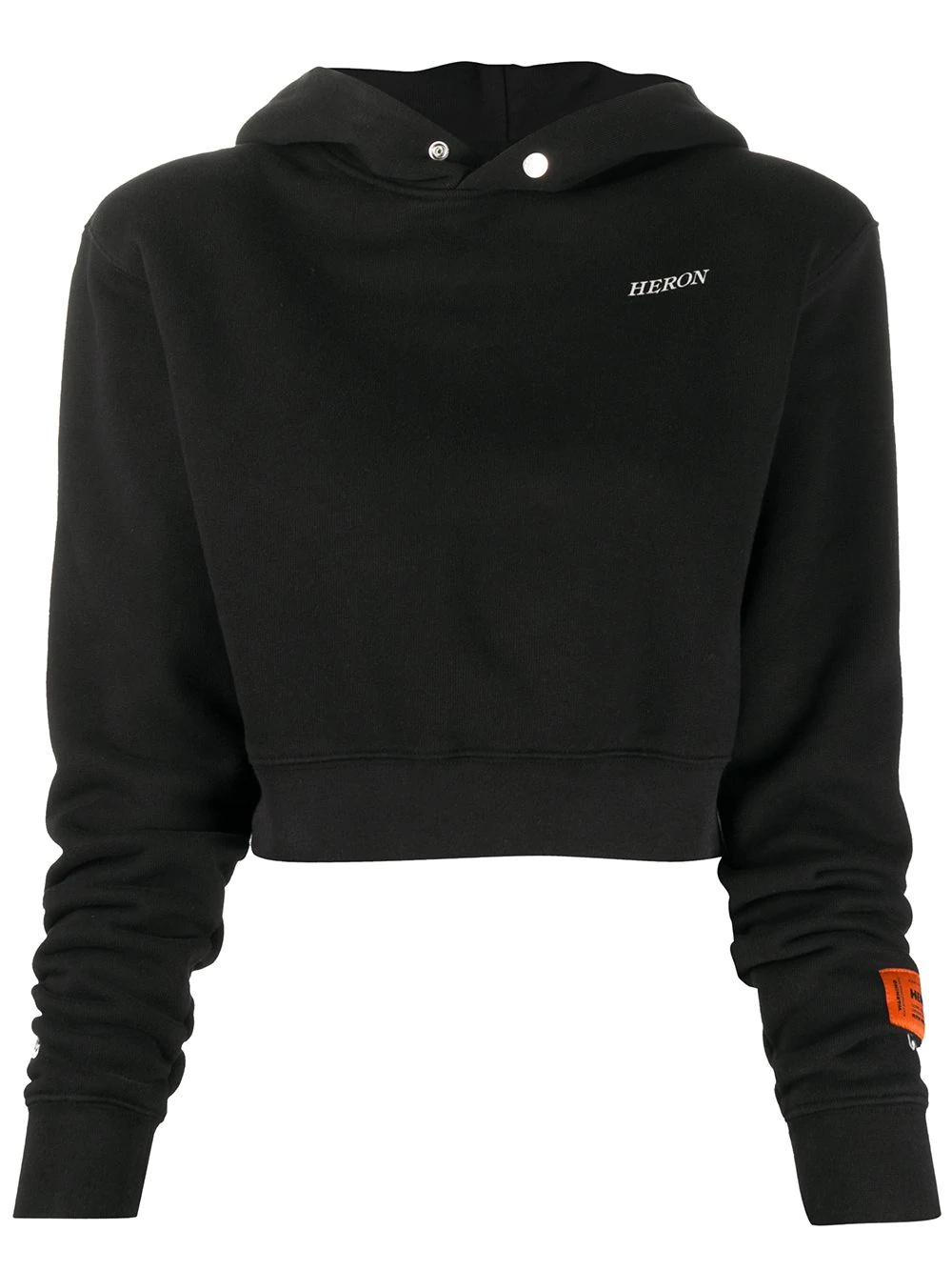 long-sleeved logo patch hoodie - 1