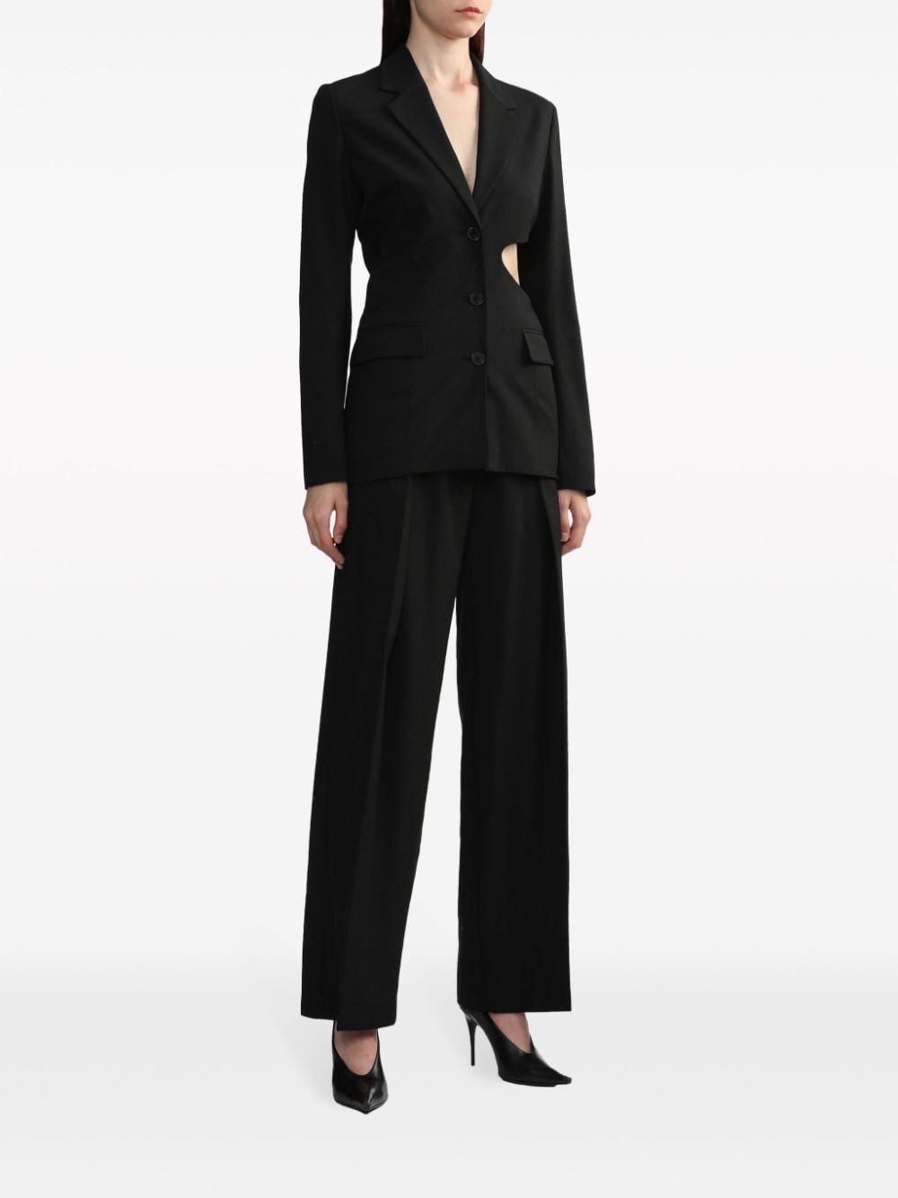 high-waisted wool tailored trousers - 2