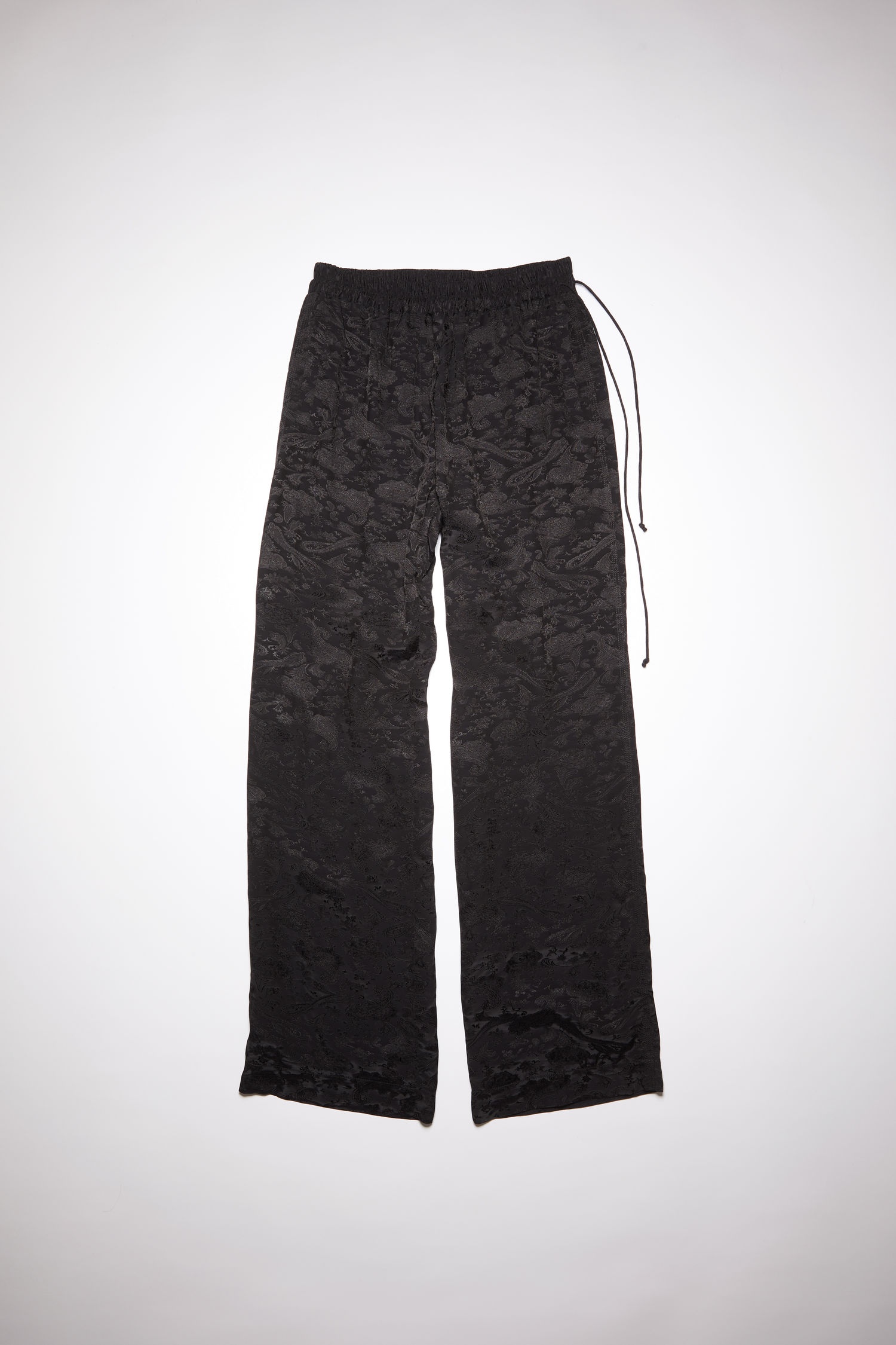 Fluid satin trousers - Black - 1