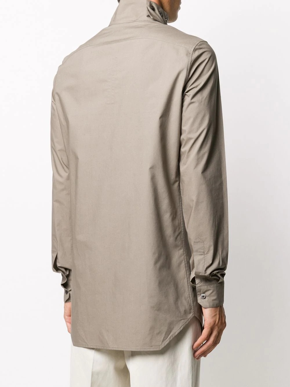 funnel-neck long sleeve shirt - 4