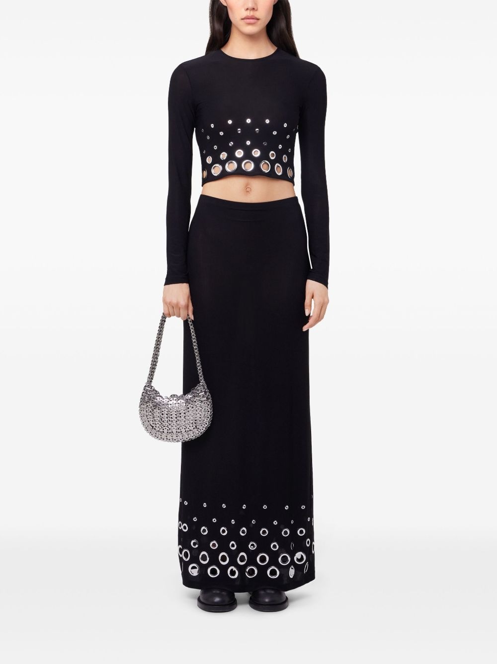 eyelet crop top - 2