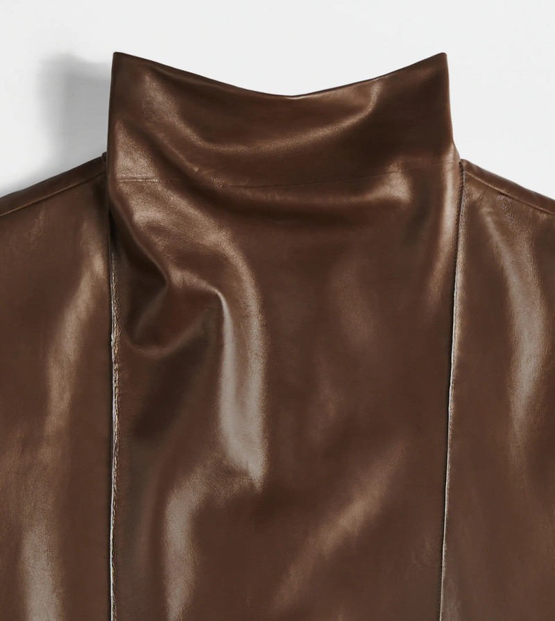 TOP IN NAPPA LEATHER - BROWN 8