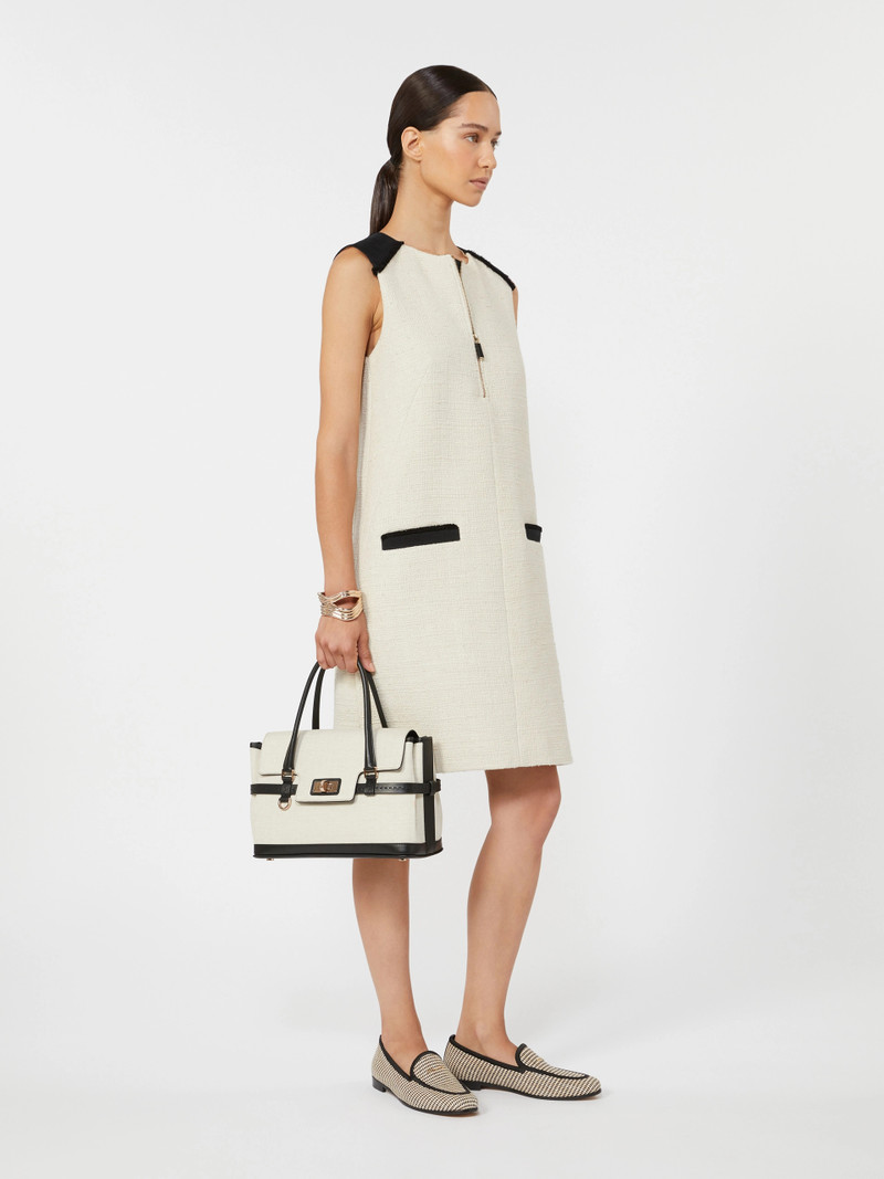 Max Mara MITO Short cotton and linen dress - BEIGE outlook