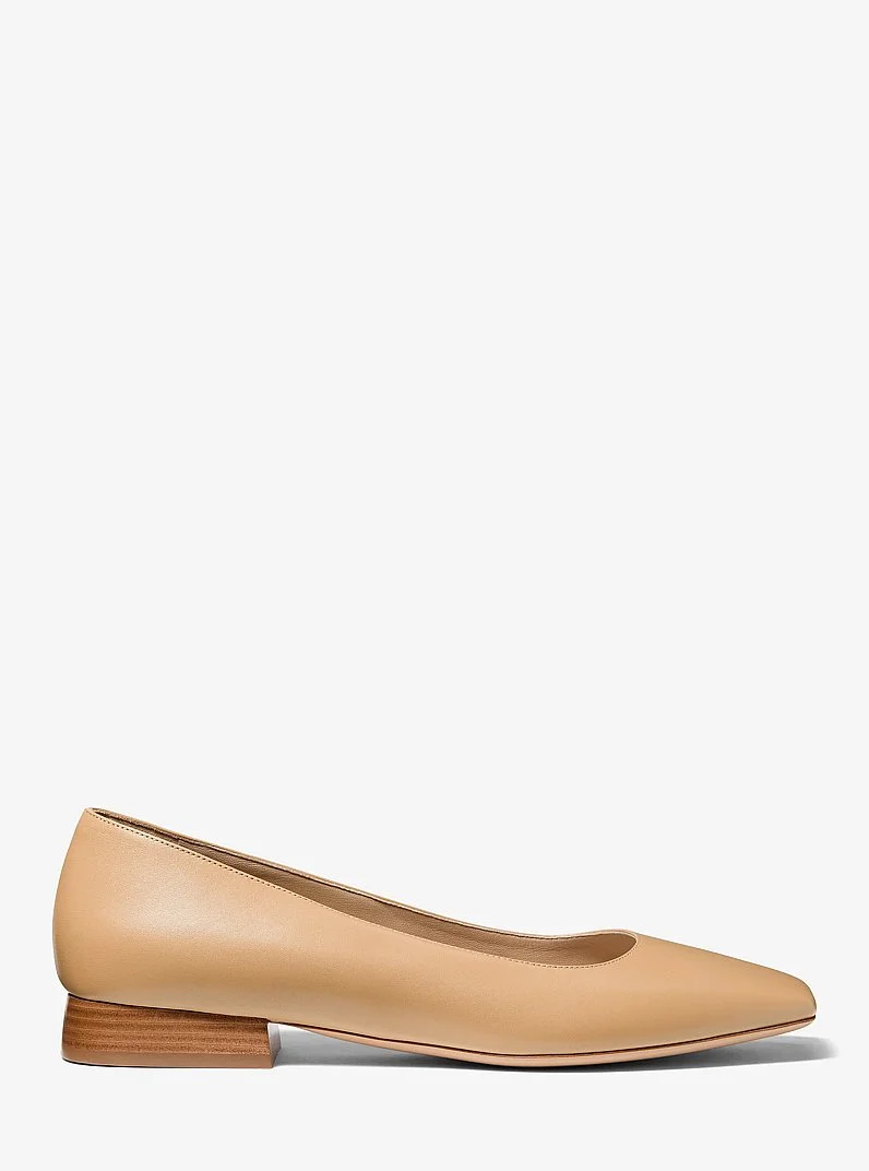 Isabella Leather Skimmer Flat - 1