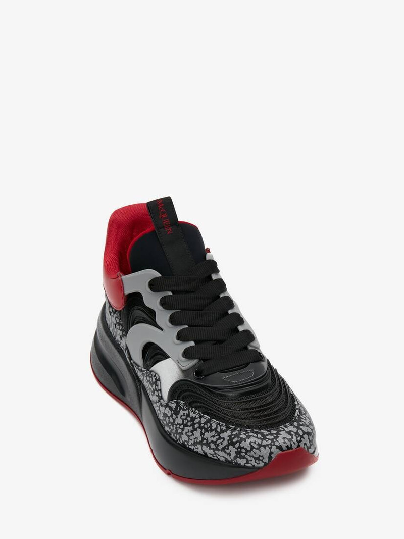 Alexander McQueen Men's Oversized Runner in Black/red outlook