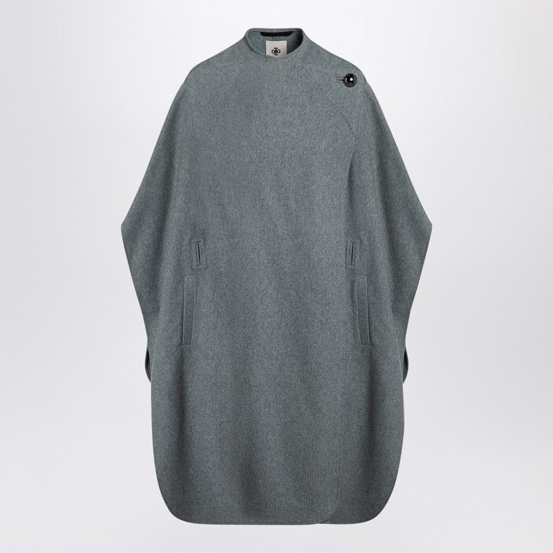 GREY WOOL-BLEND CAPE - 1