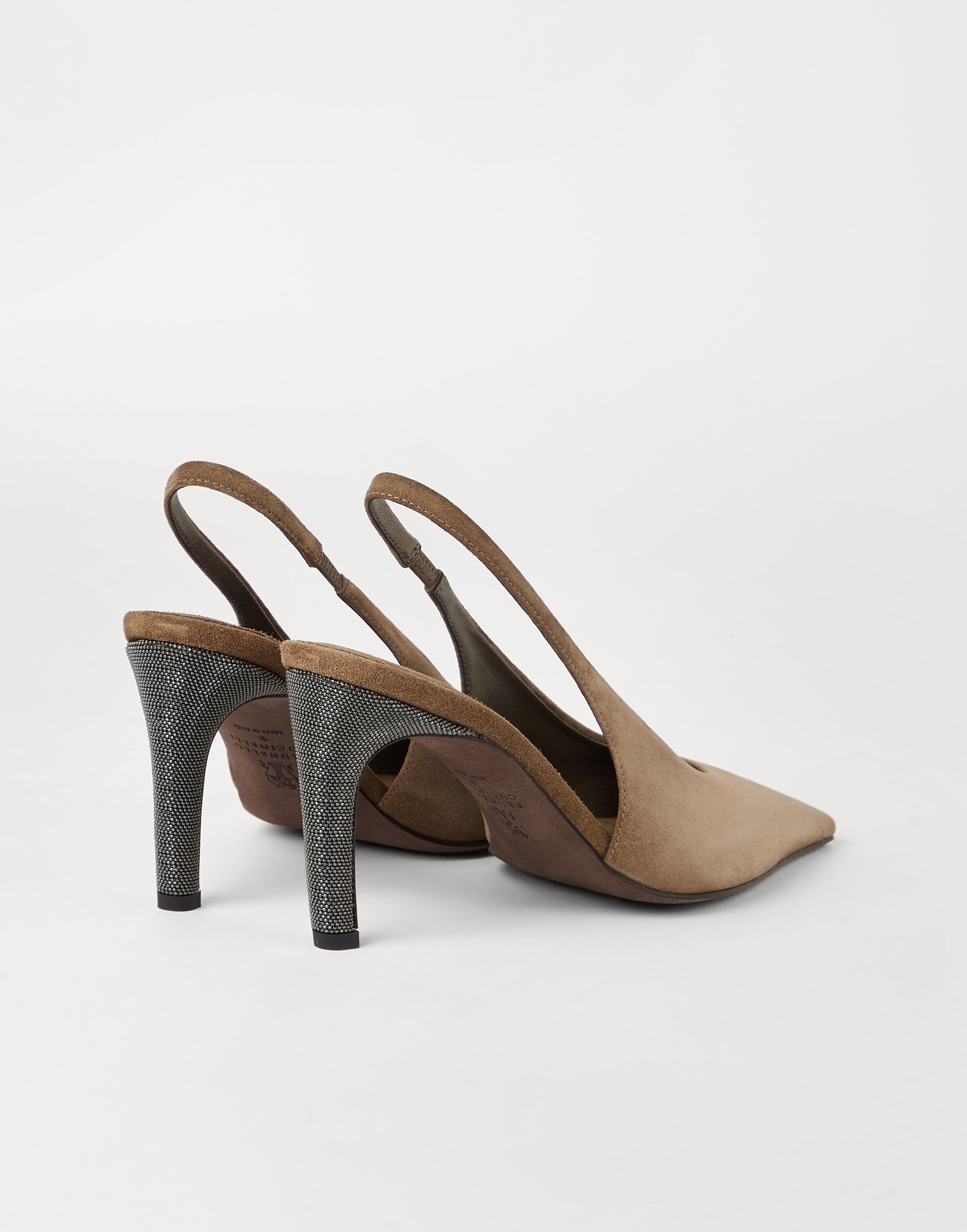 Suede slingbacks with precious heels - 2