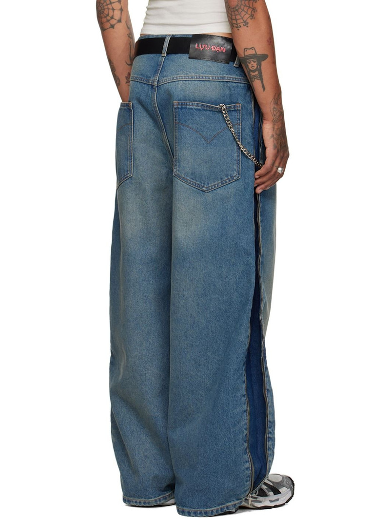 Blue Side Zip Jeans 3