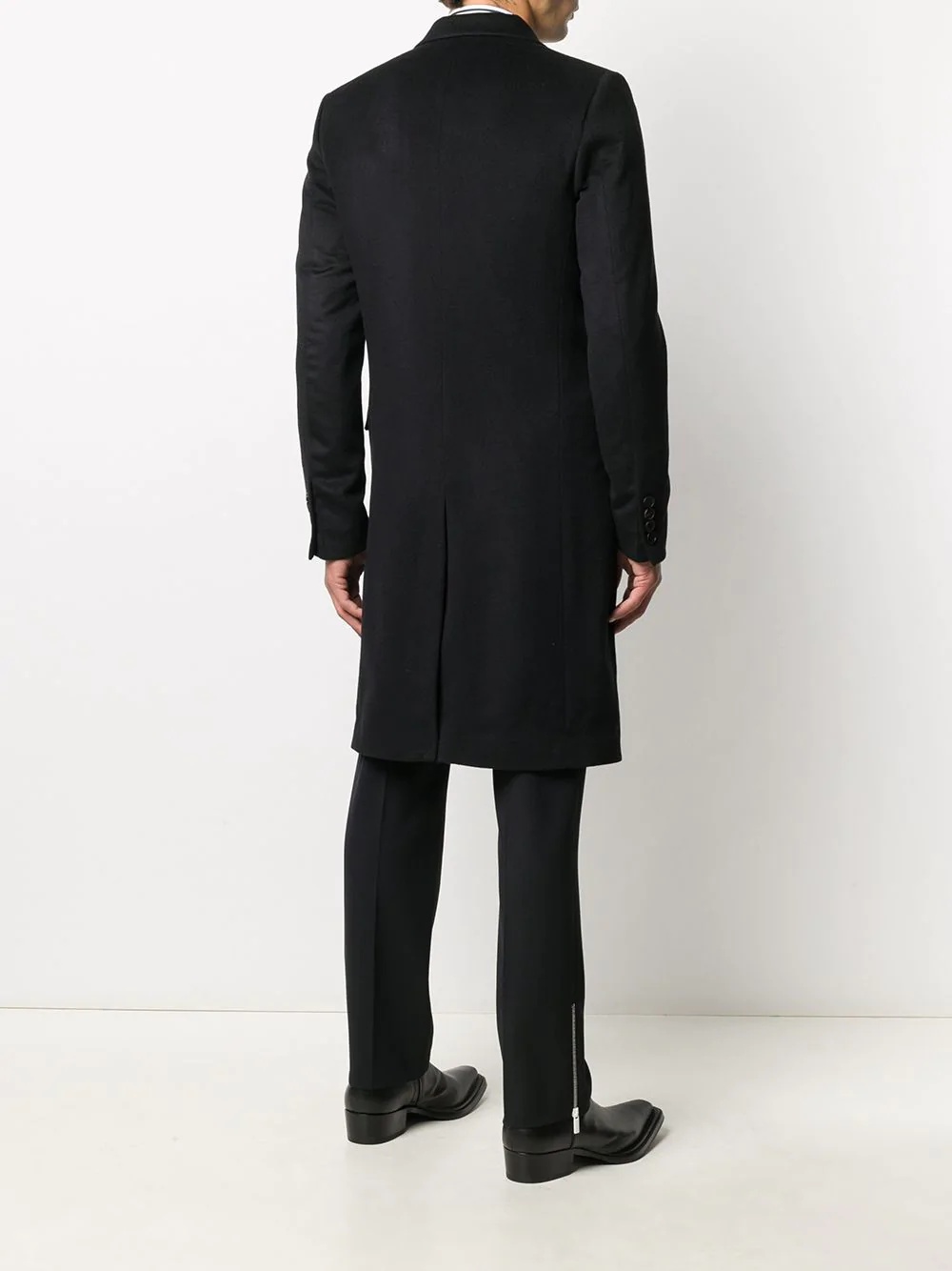 G-pin single-breasted wool coat - 4