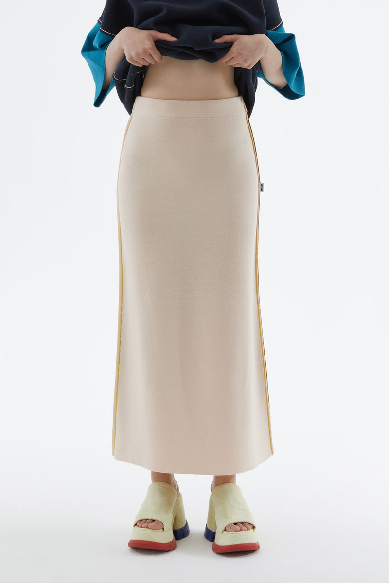 BRONZE & CREAM KNIT SKIRT 1