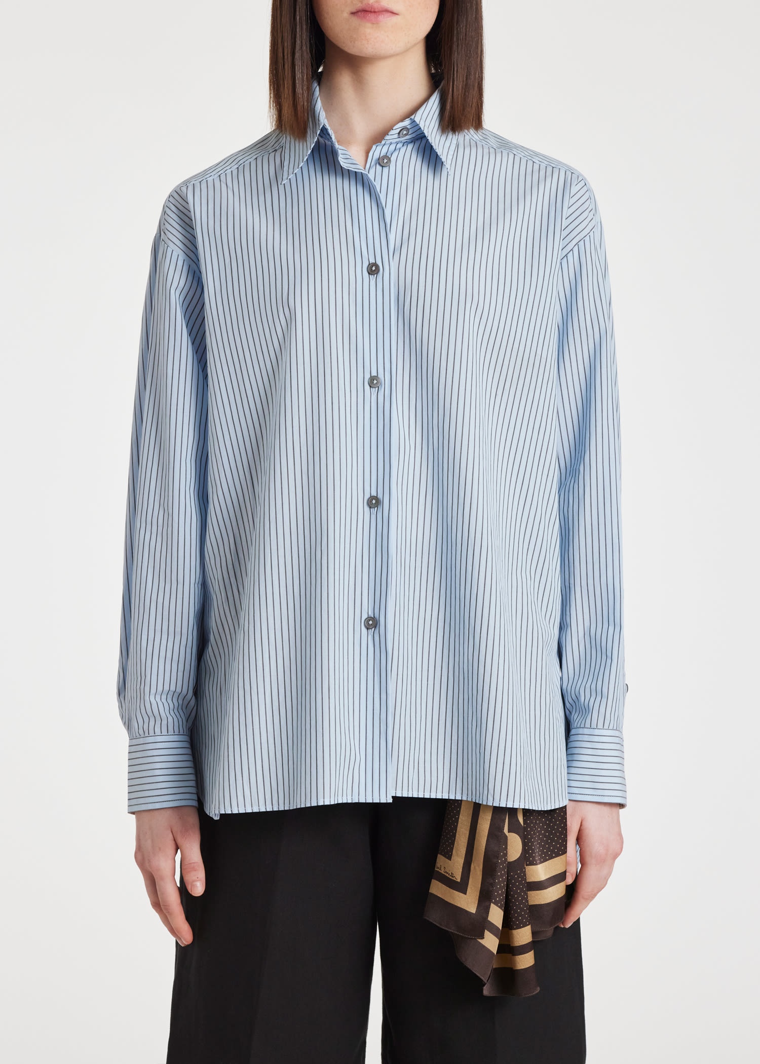 Blue Stripe Cotton Shirt - 3