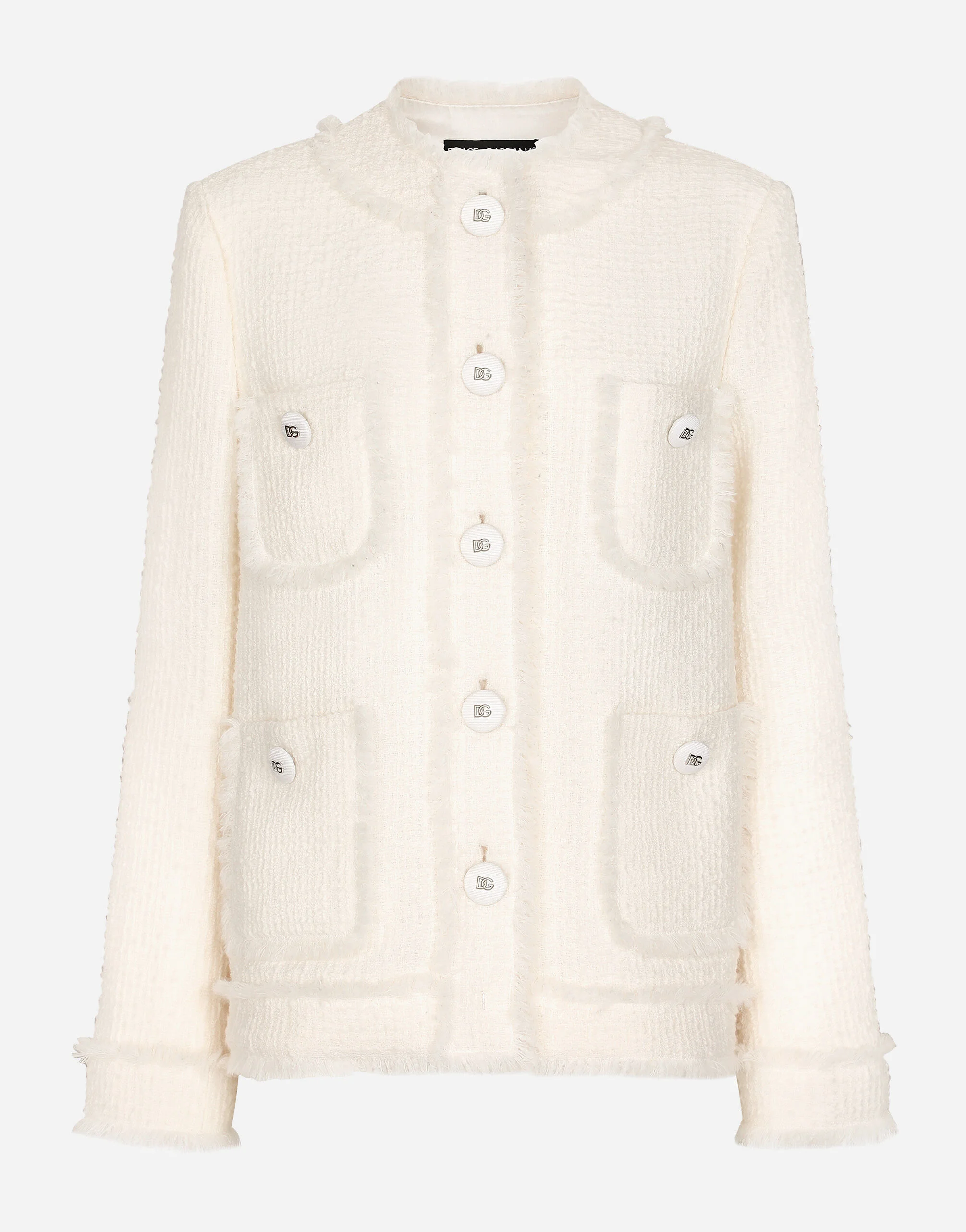 Single-breasted raschel tweed jacket - 1