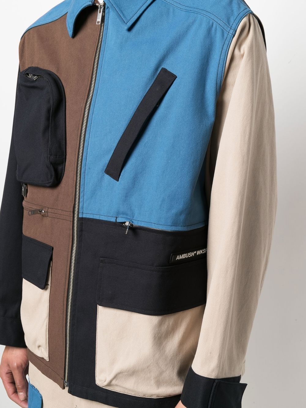 PANELLED WORKER JACKET BROWN - 5