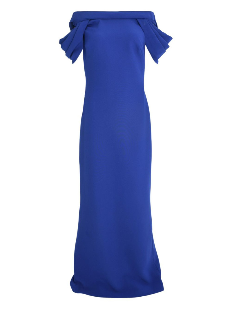 cap-sleeve draped gown 1