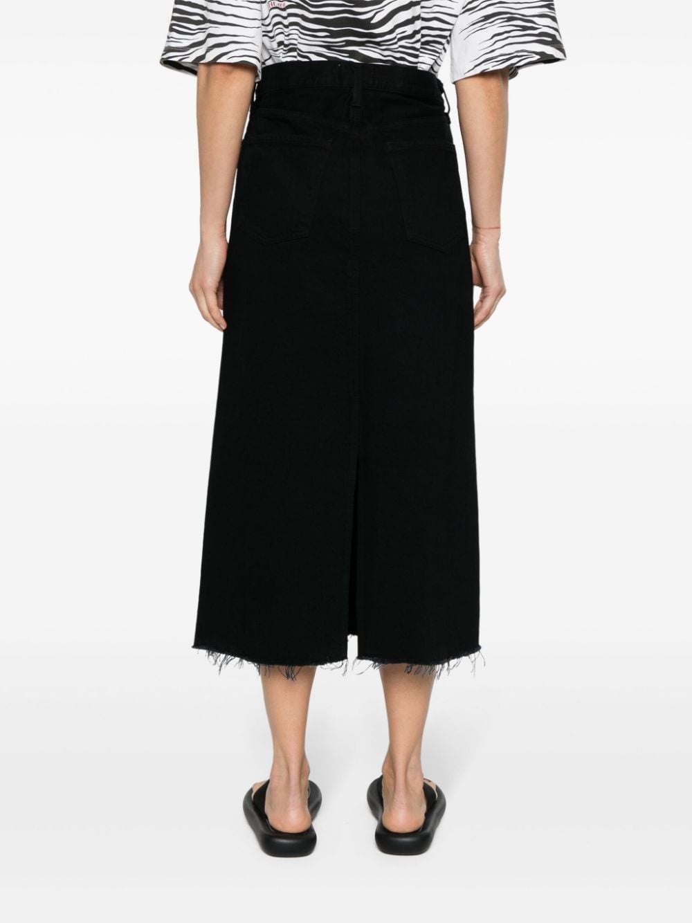 frayed midi skirt - 4