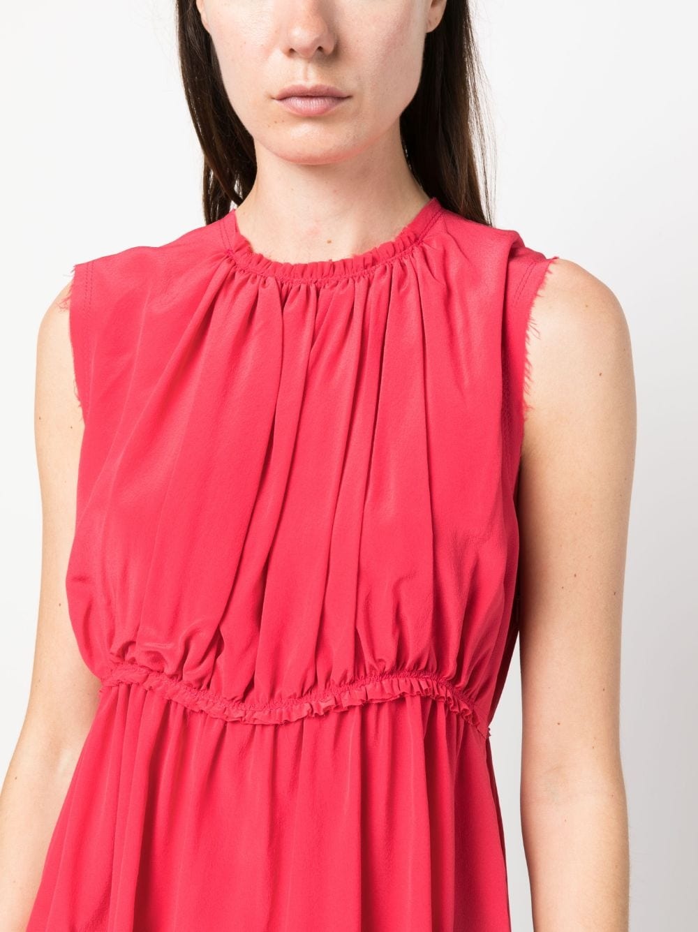 ruched sleeveless silk blouse - 5