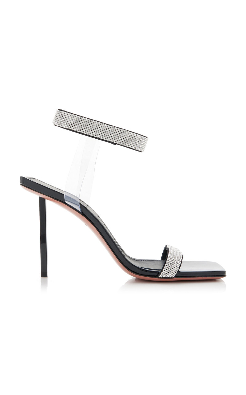 Rih Crystal-Embellished Patent Leather Sandals black - 1