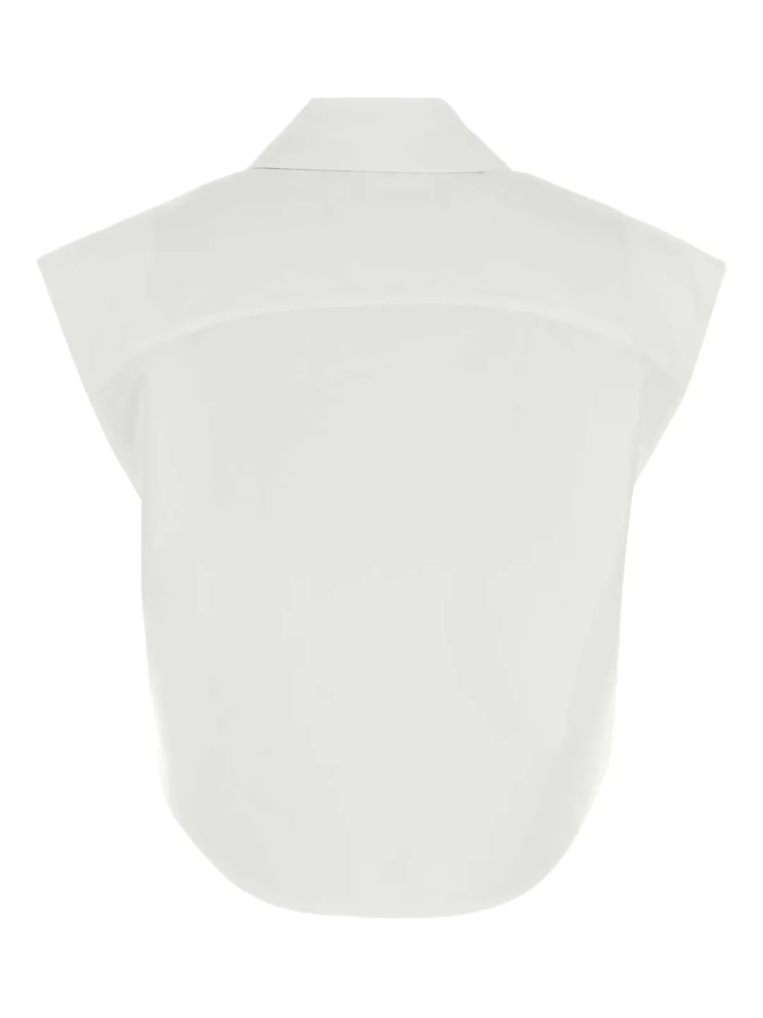 Cropped Button Down Sleeveless Top - 2