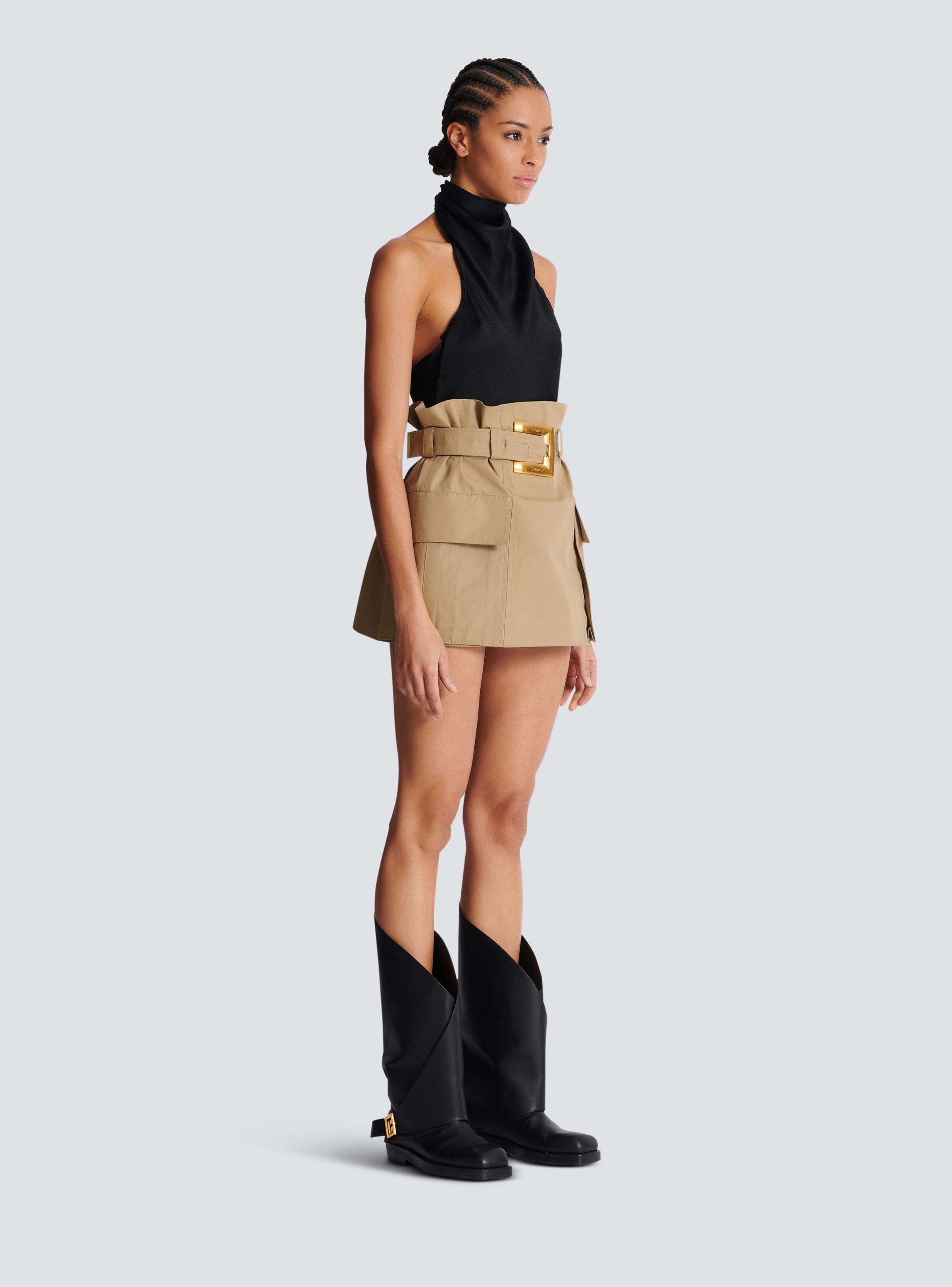 High-waisted gabardine skirt - 3