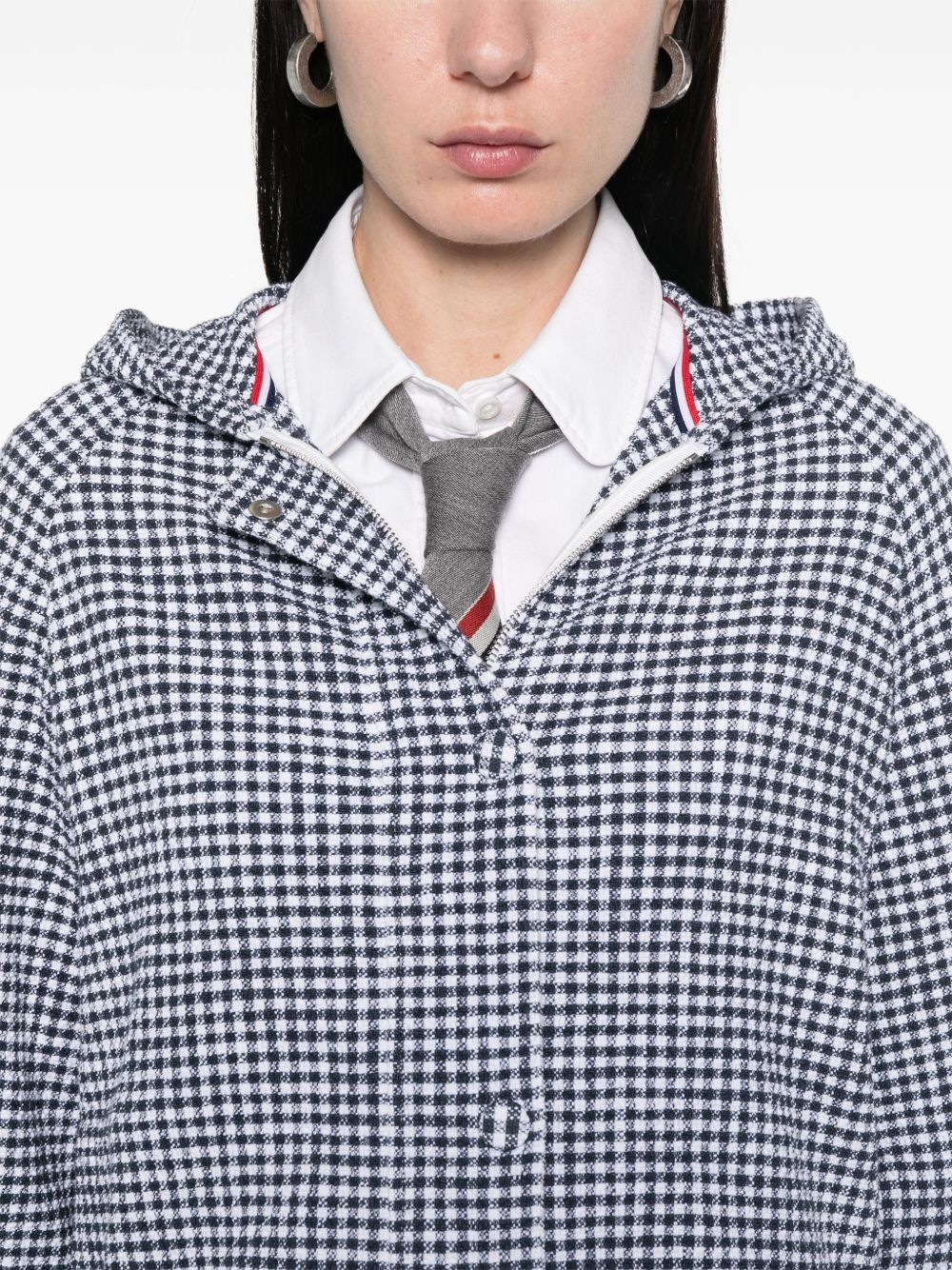 gingham-check tweed jacket - 5