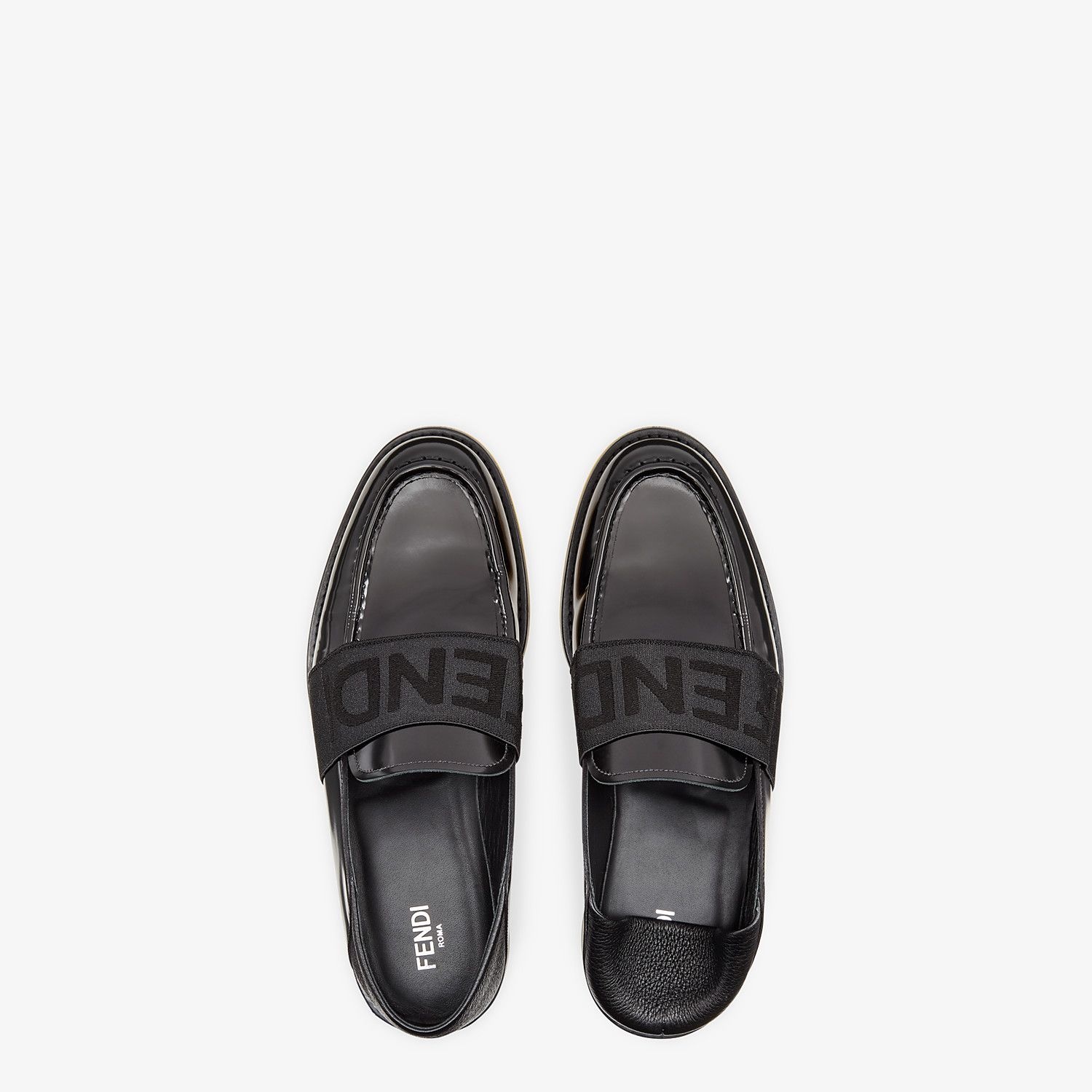 Black leather loafers - 4