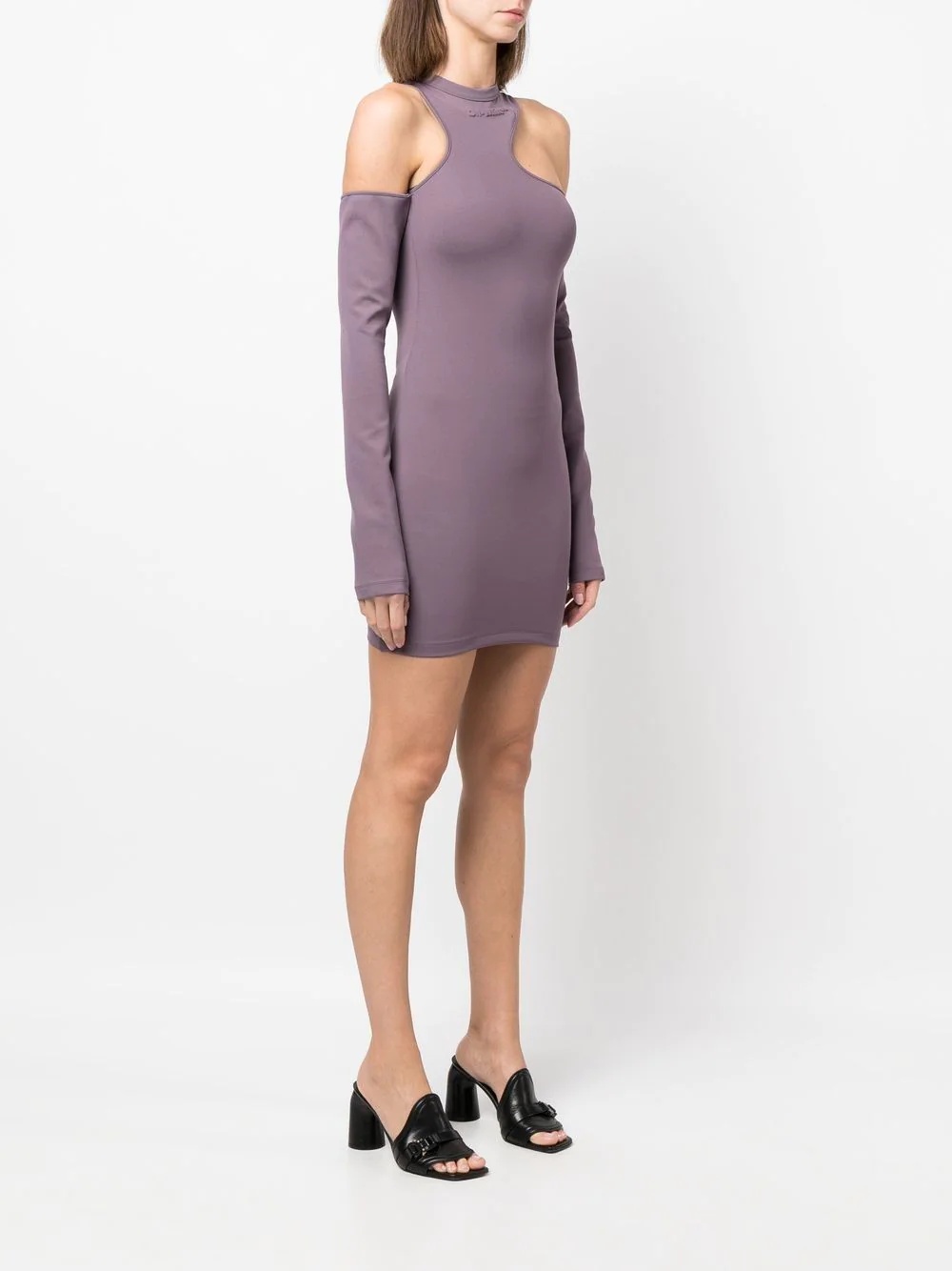 asymmetric cold-shoulder minidress - 3
