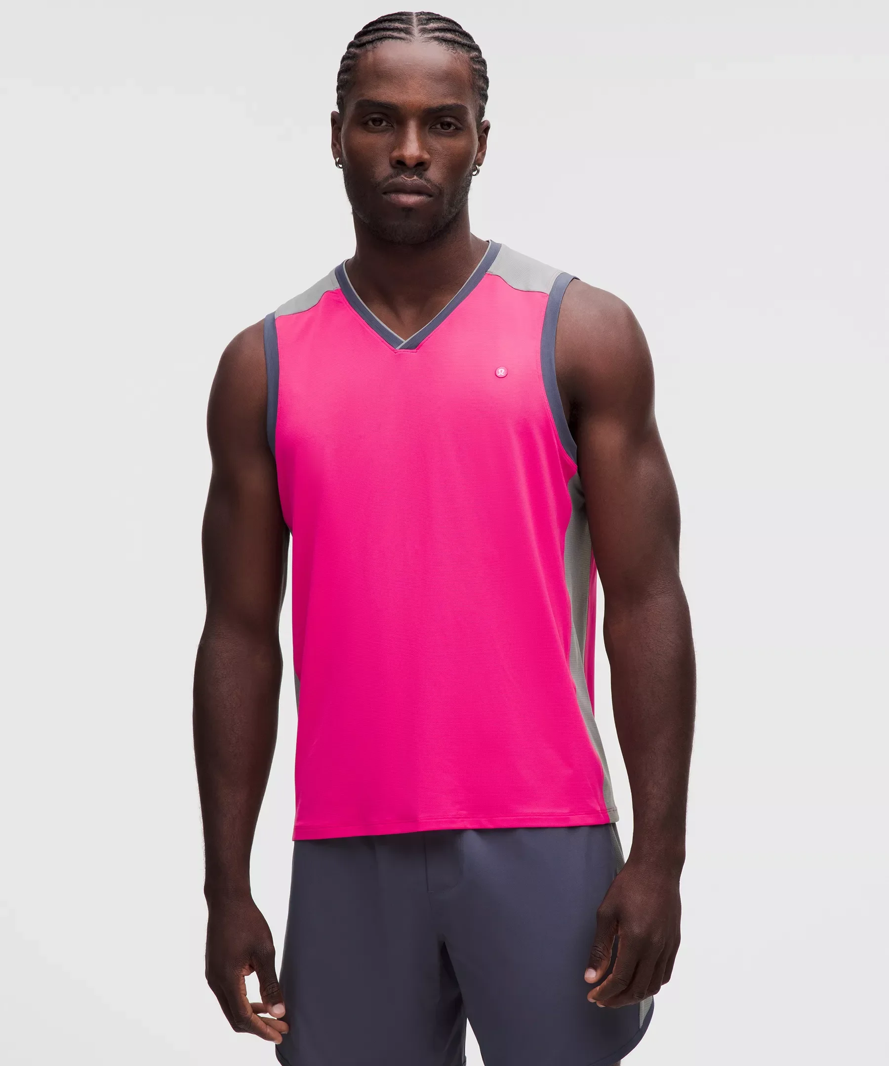 Pique Mesh-Panel Sleeveless Tennis Shirt - 1