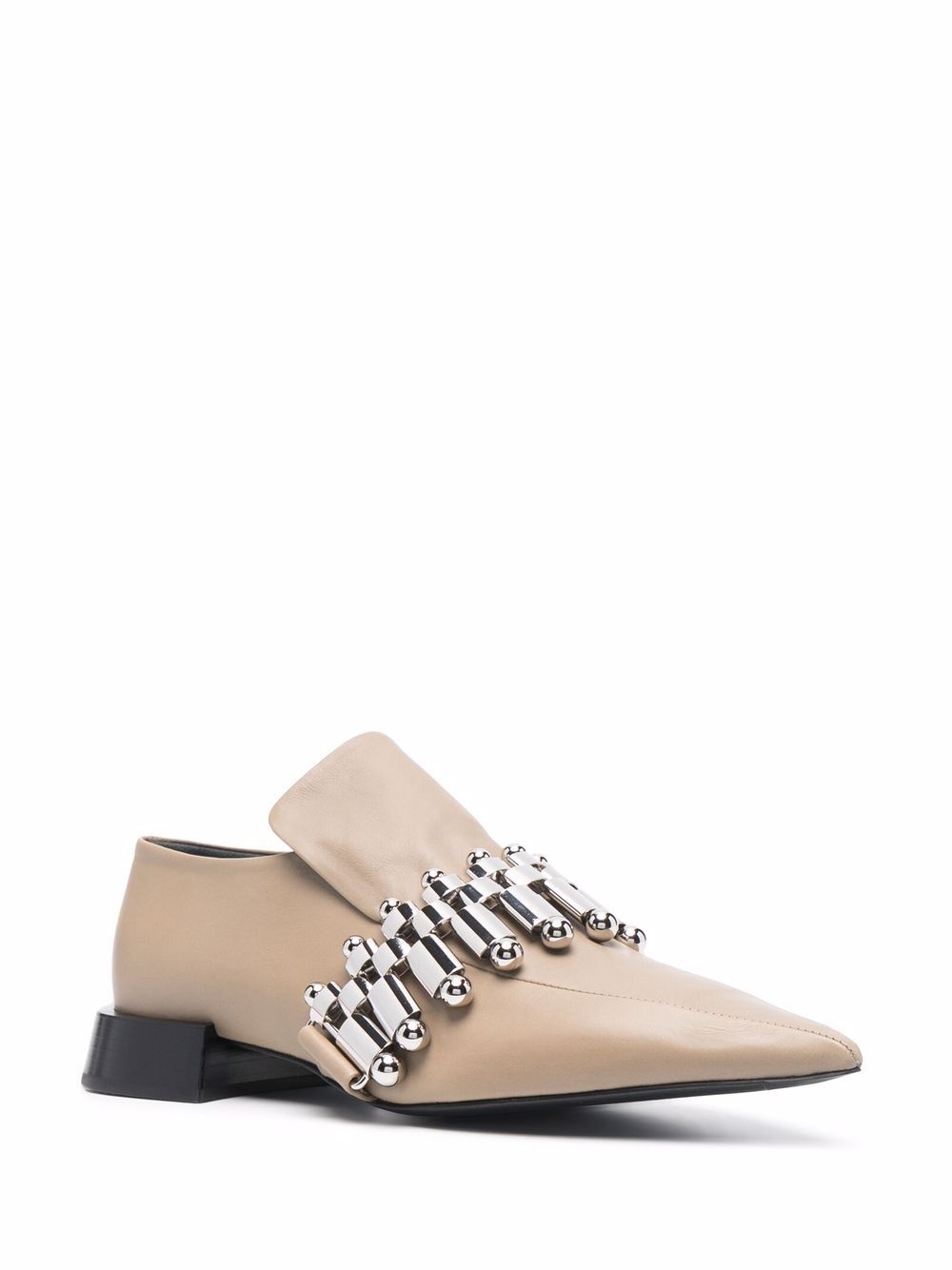 pointed-toe leather loafers - 2