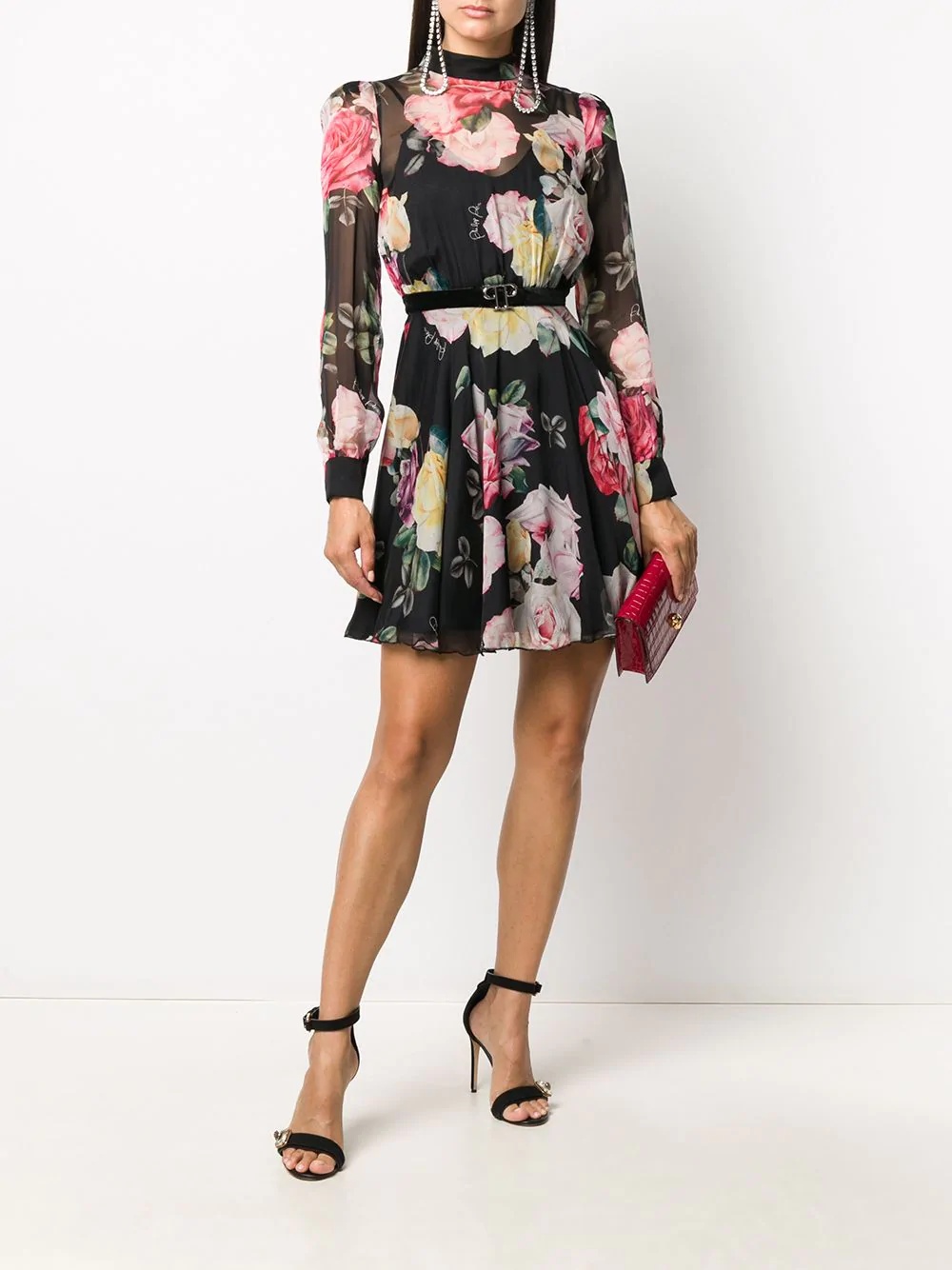 floral belted dress - 2