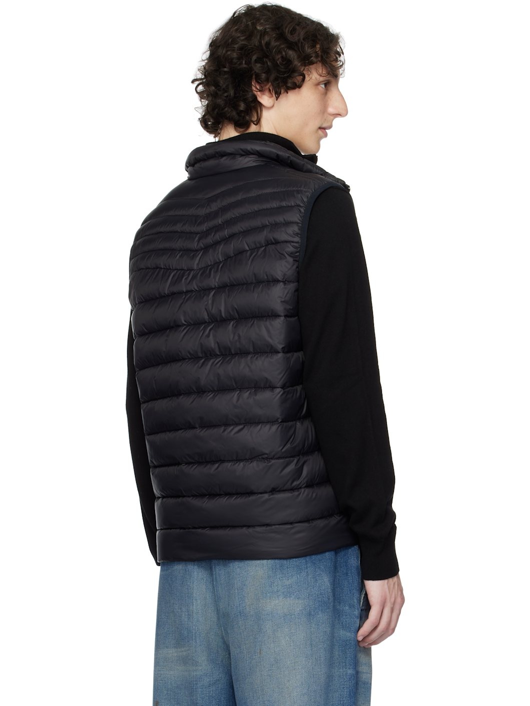 Black Packable Water-Repellent Puffer Vest - 3