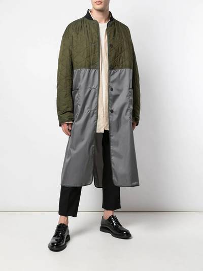 Haider Ackermann satin quilted longline coat outlook