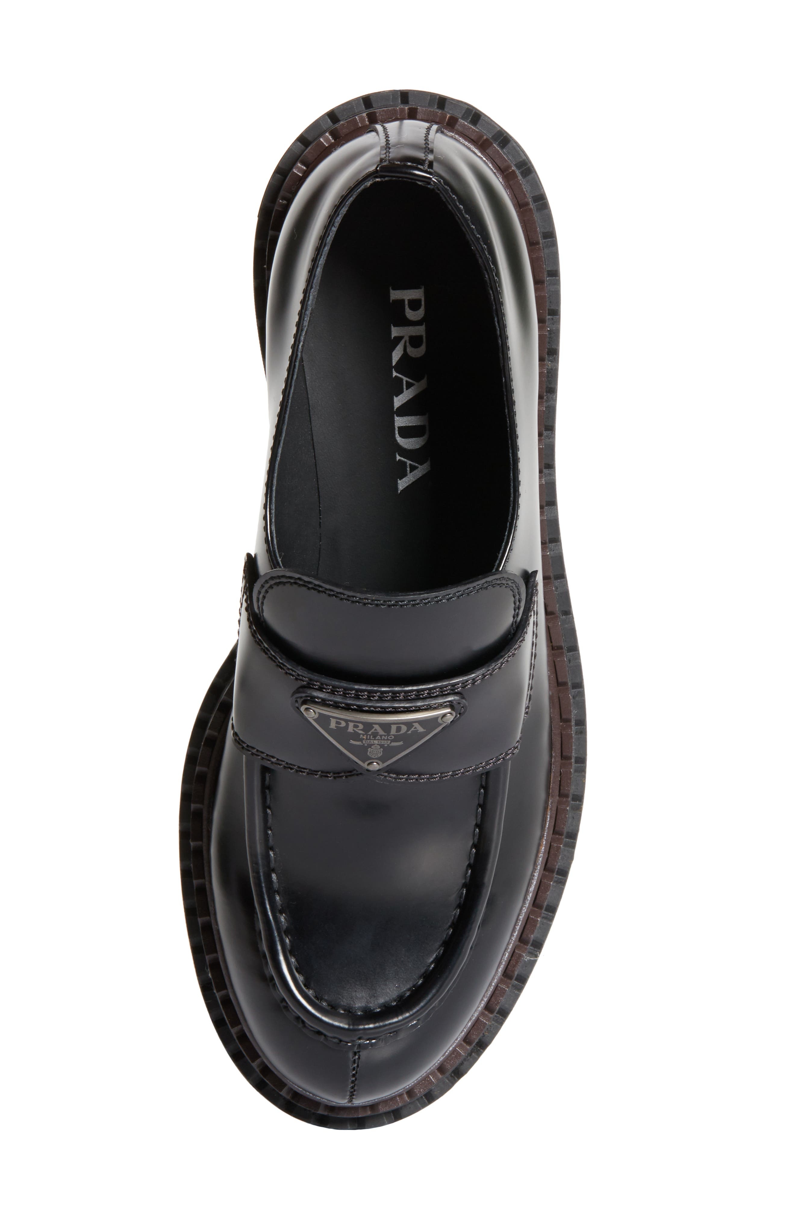 Prada Double Chocolate Platform Loafer in Nero at Nordstrom - 5
