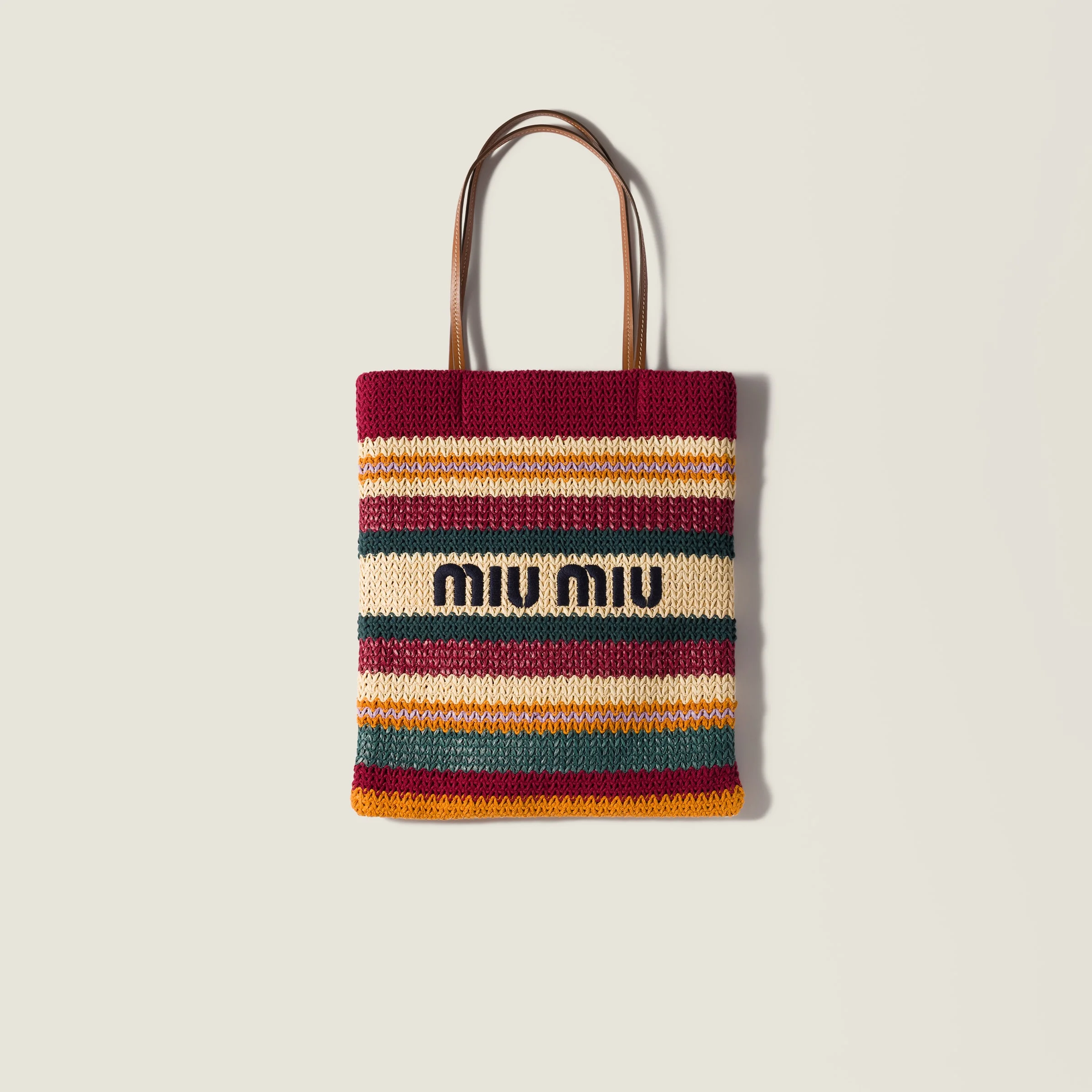 Raffia-effect woven tote bag - 1