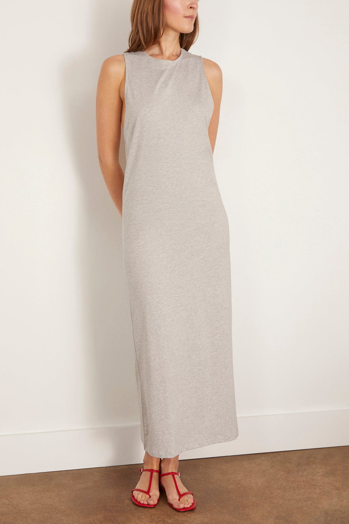 Rayna Backless Dress in Grey Melange - 3