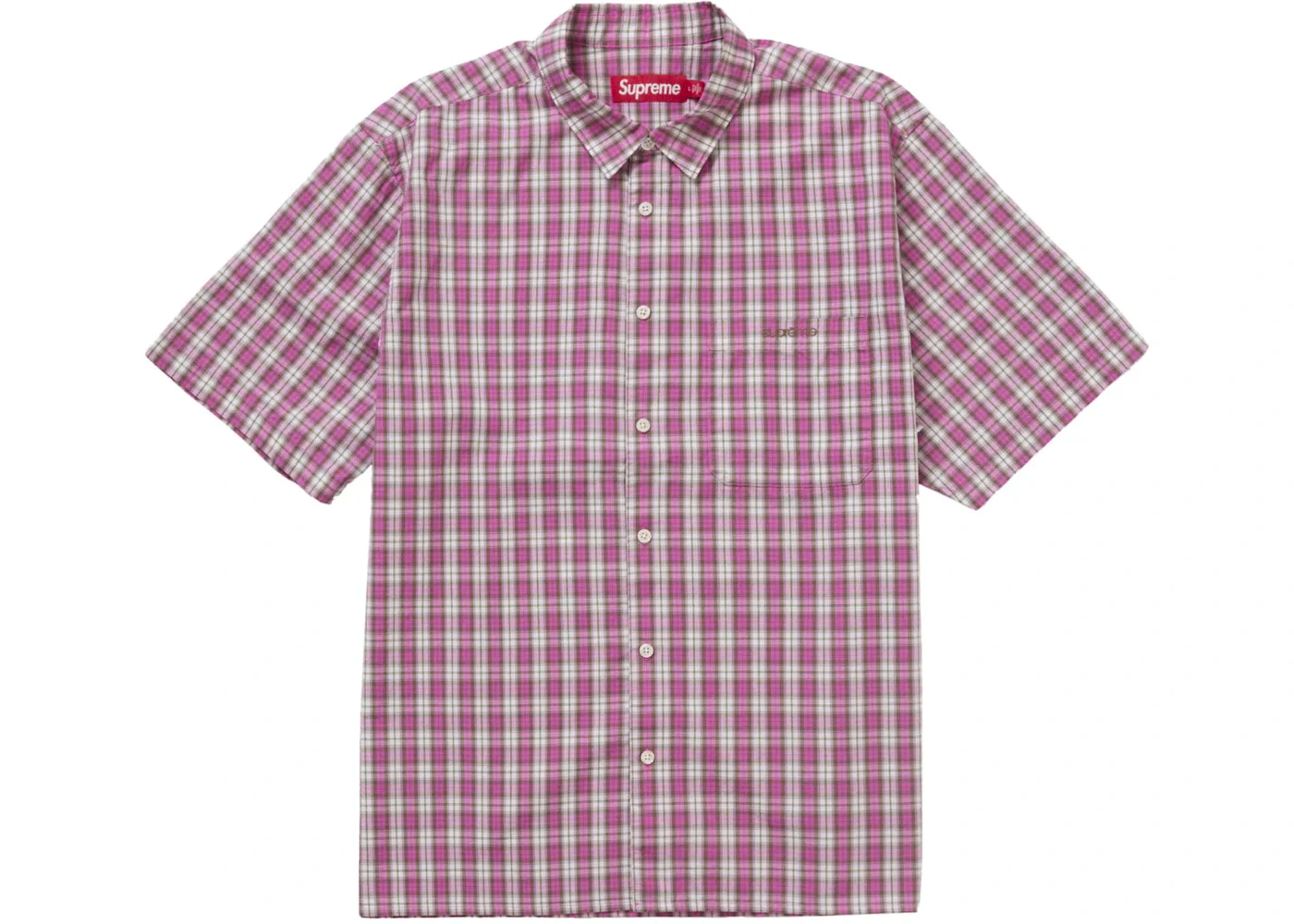 Supreme Mini Plaid S/S Shirt Pink - 1