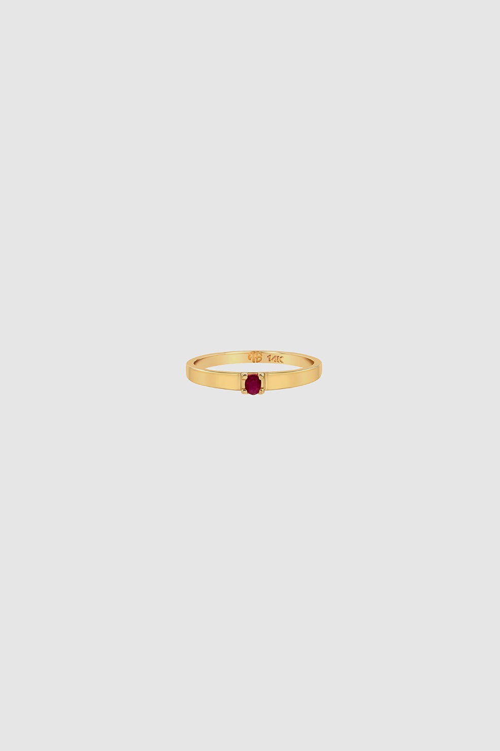 Delicate Ruby Pinky Ring - 14k Gold - 3