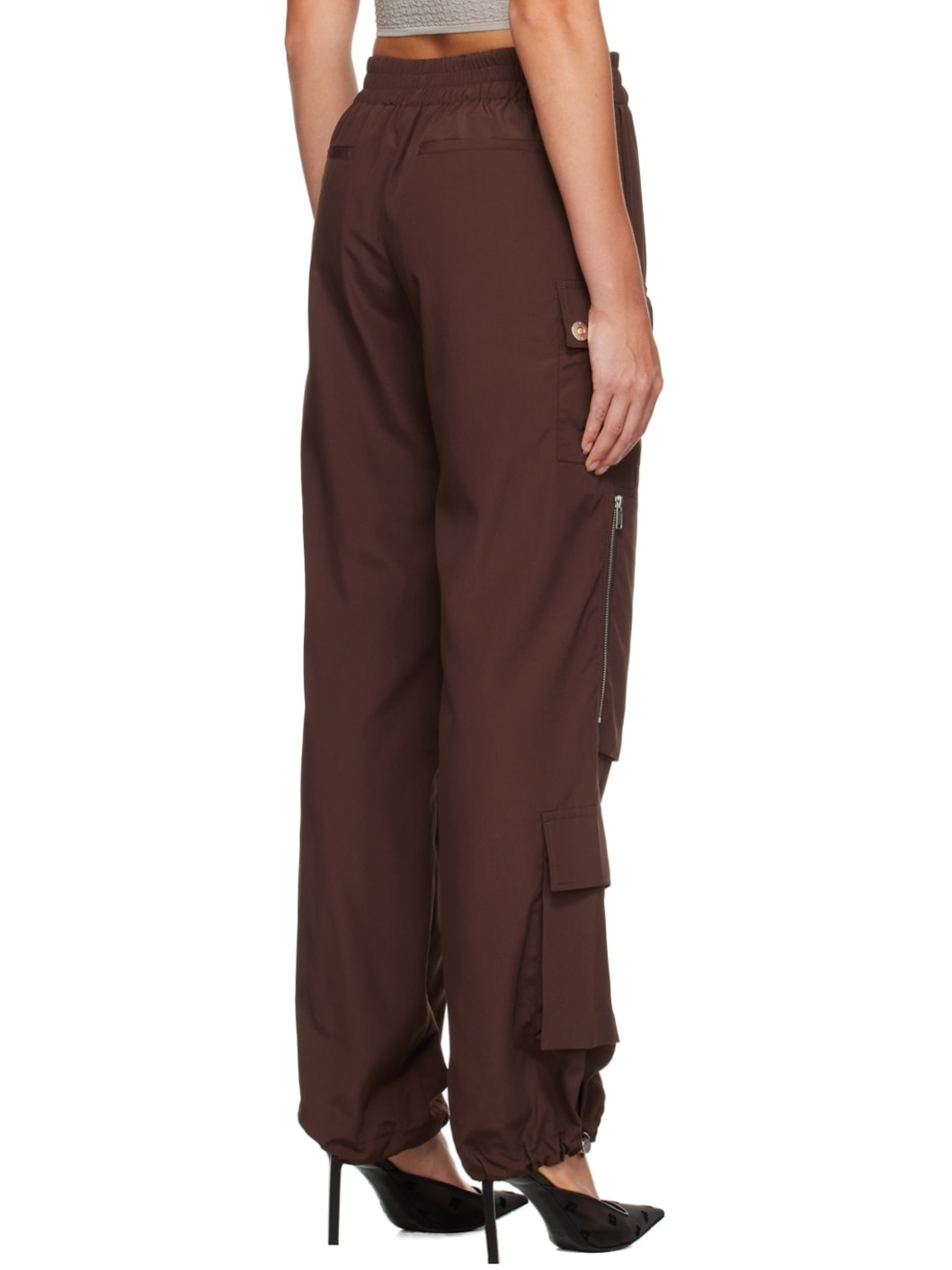 Brown Pocket Cargo Trousers - 3
