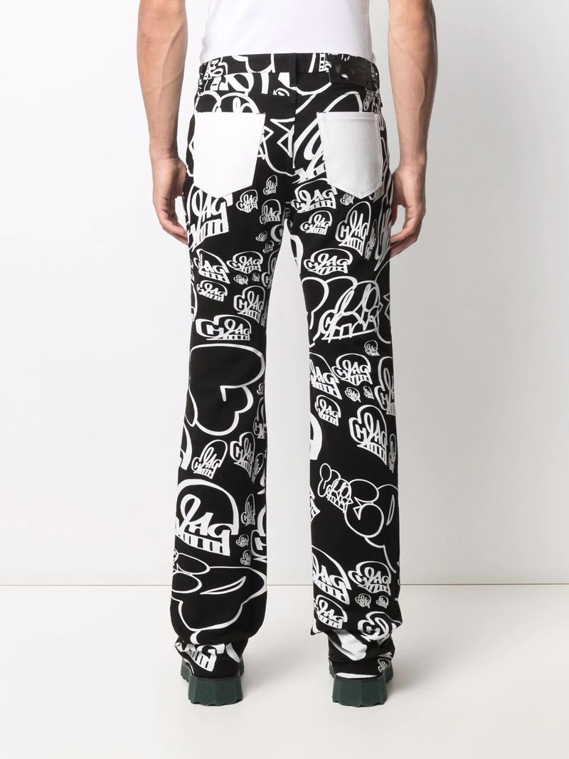 x Katsu printed straight-leg jeans 4