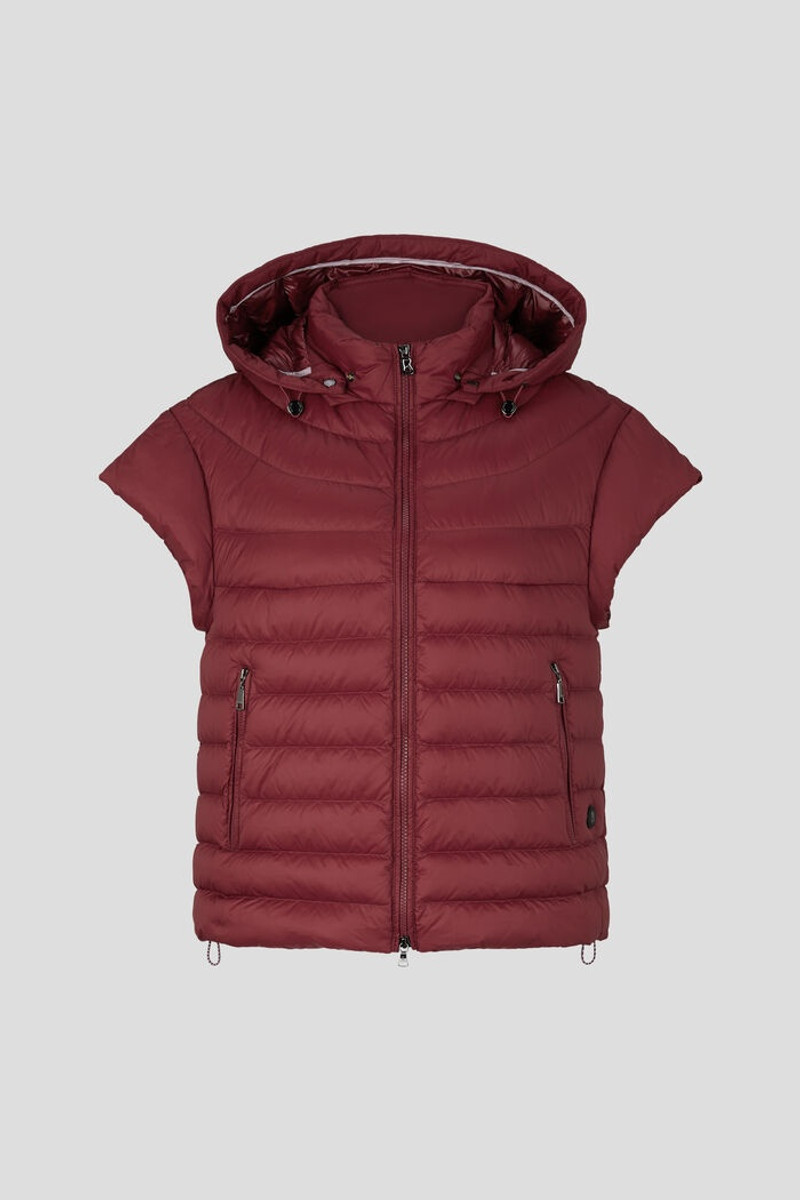 Betty Lightweight down gilet in Bordeaux 1