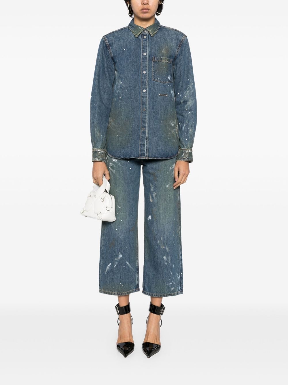 painted denim shirt - 2