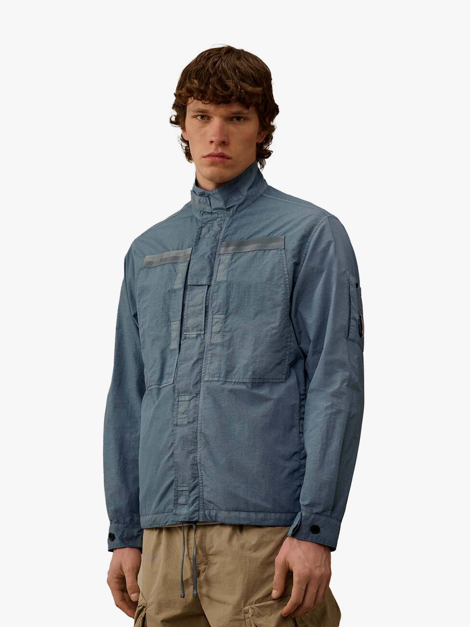 C.P.Company Men Flatt Nylon Jacket With Logo Iconic Detail - 2