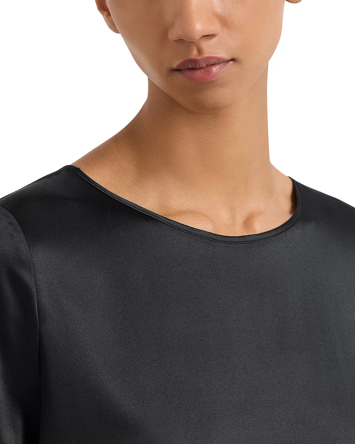 Silk Satin Short Sleeve Blouse - 4