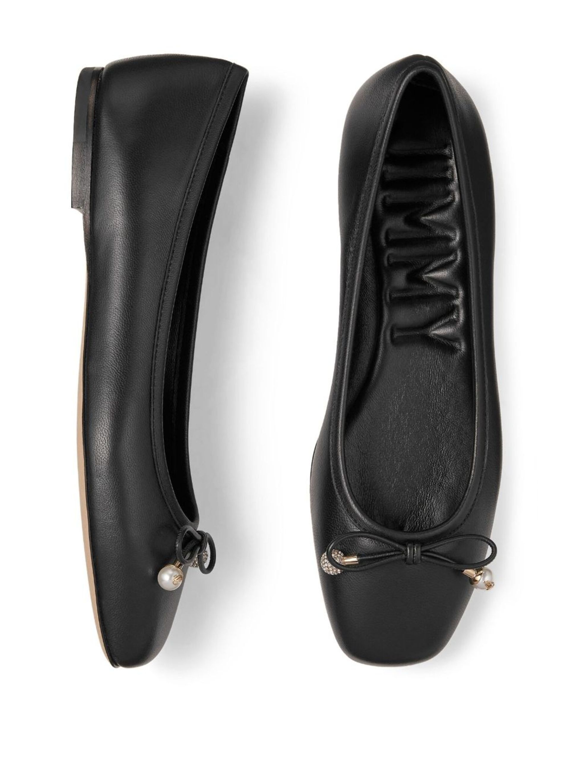 Black Elme Leather Ballerina Shoes - 4
