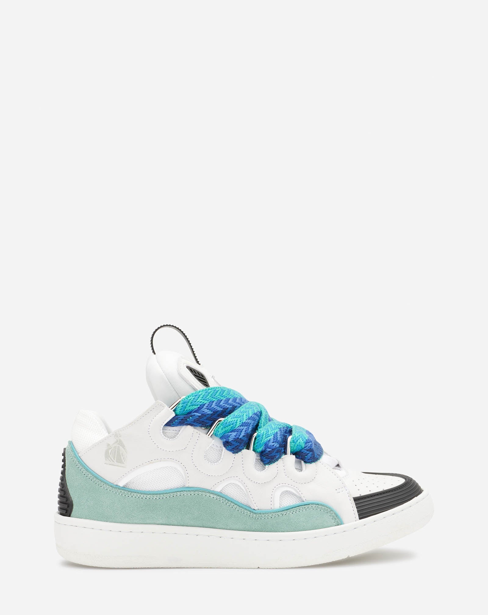 LEATHER CURB SNEAKERS - 1