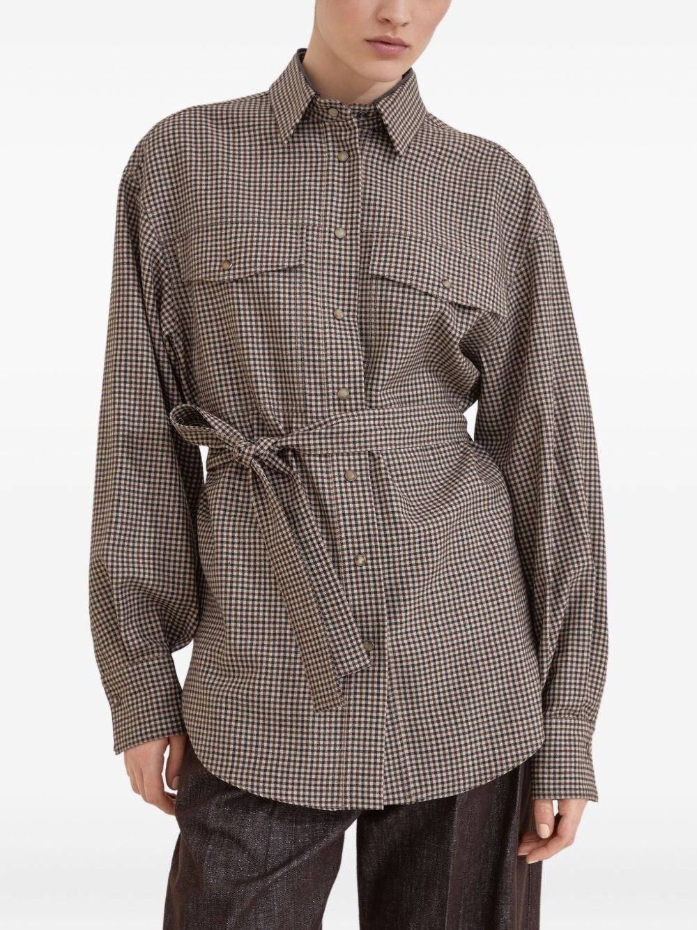 Wool checked shirt - 6
