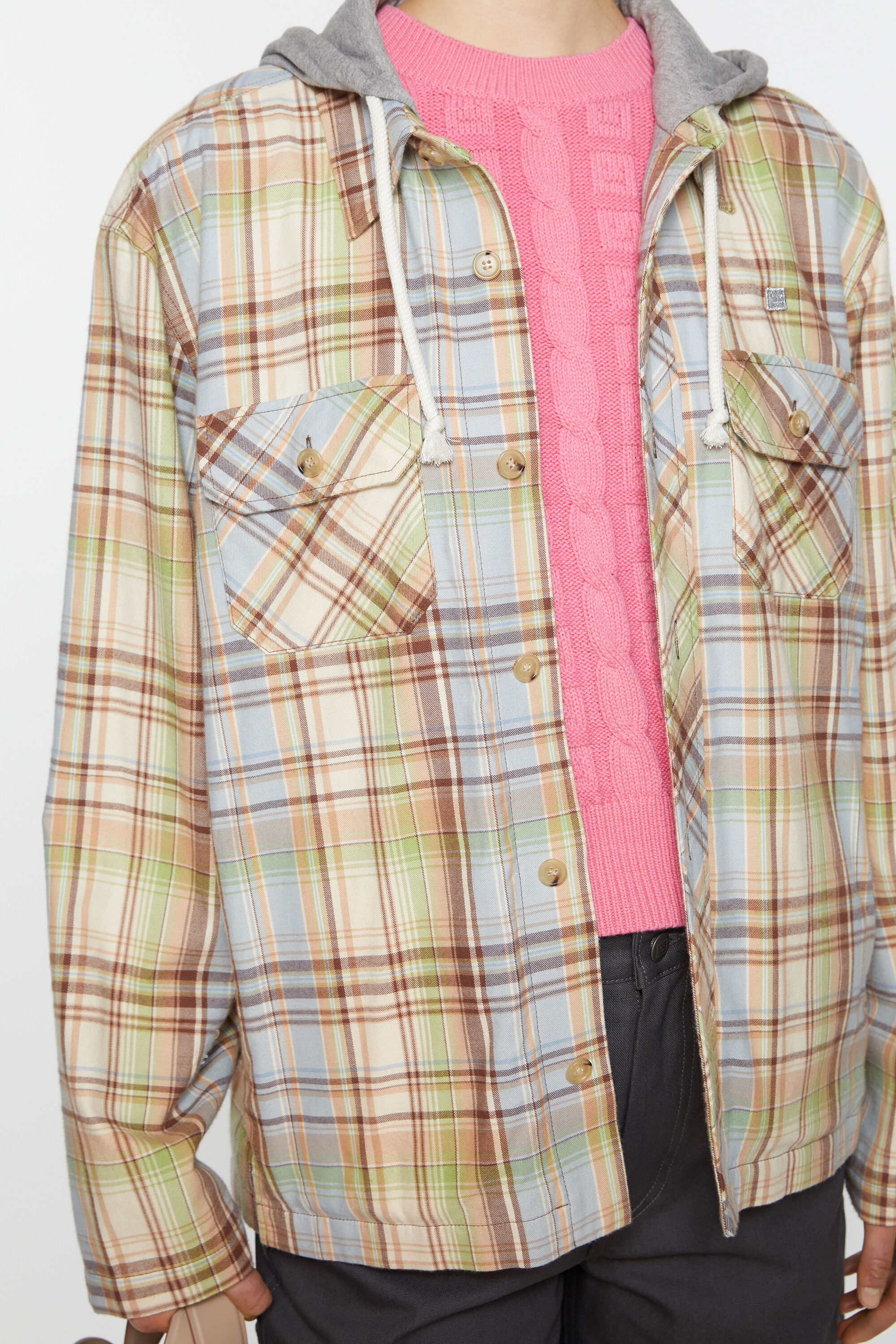 Hooded overshirt jacket - Brown/green - 6