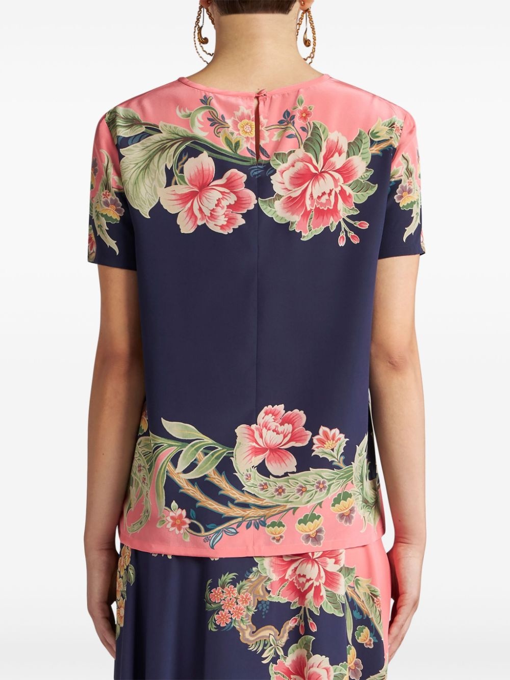printed silk T-shirt - 4