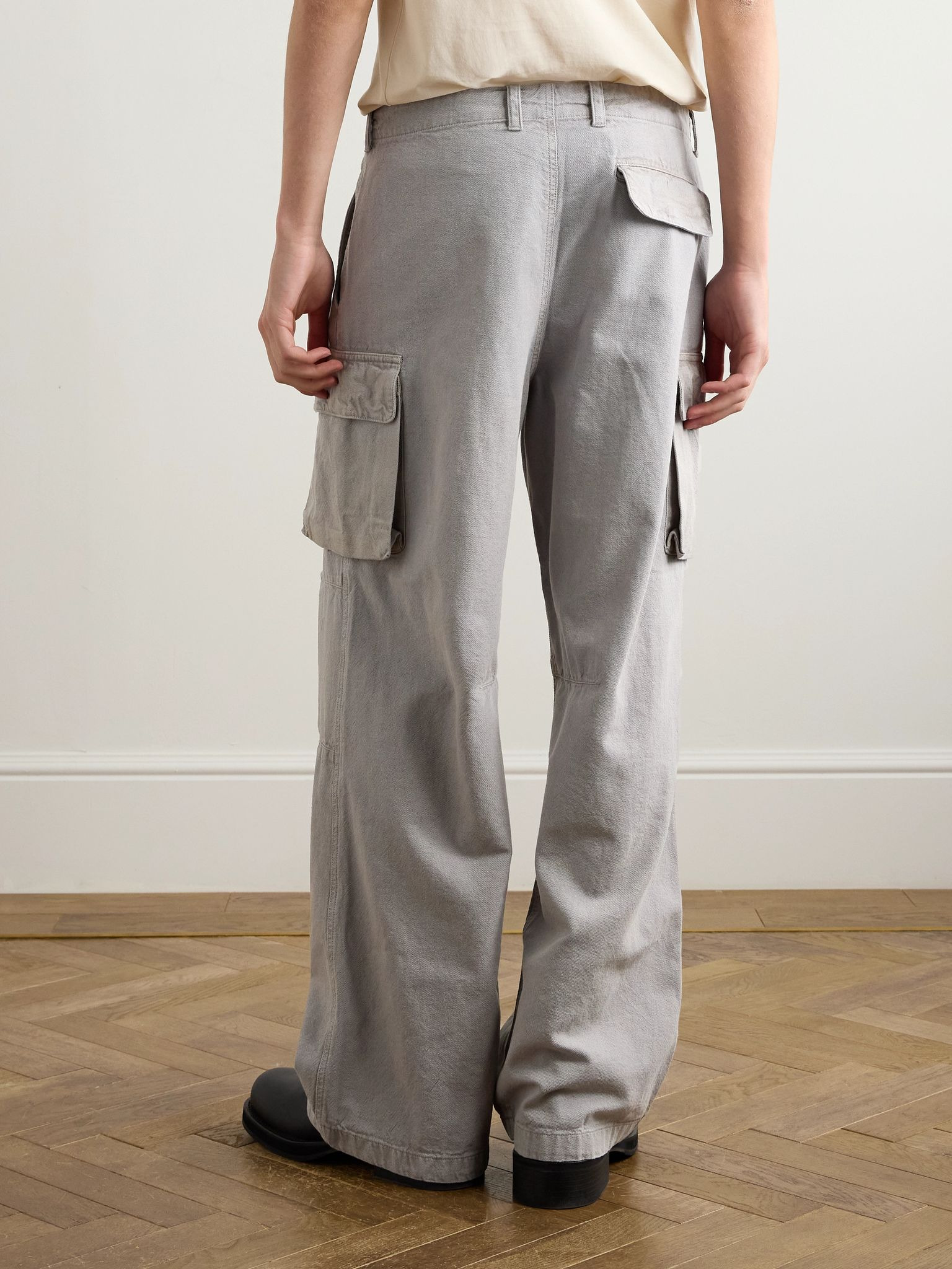 Mount Straight-Leg Cotton and Hemp-Blend Cargo Trousers Gray - 4